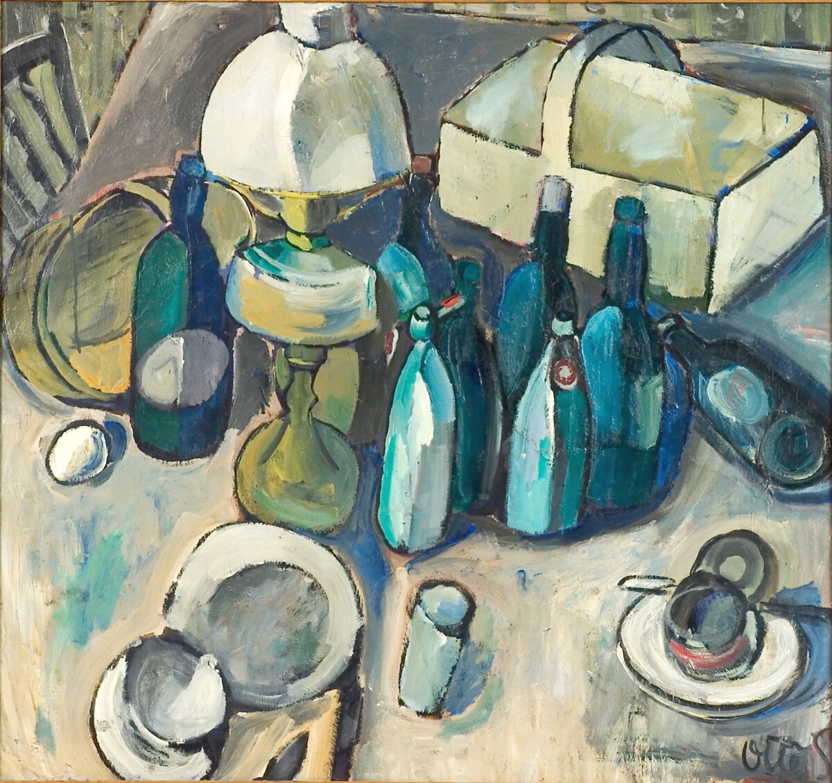 Nature morte med flasker 1916 Otte Sköld SMK Open