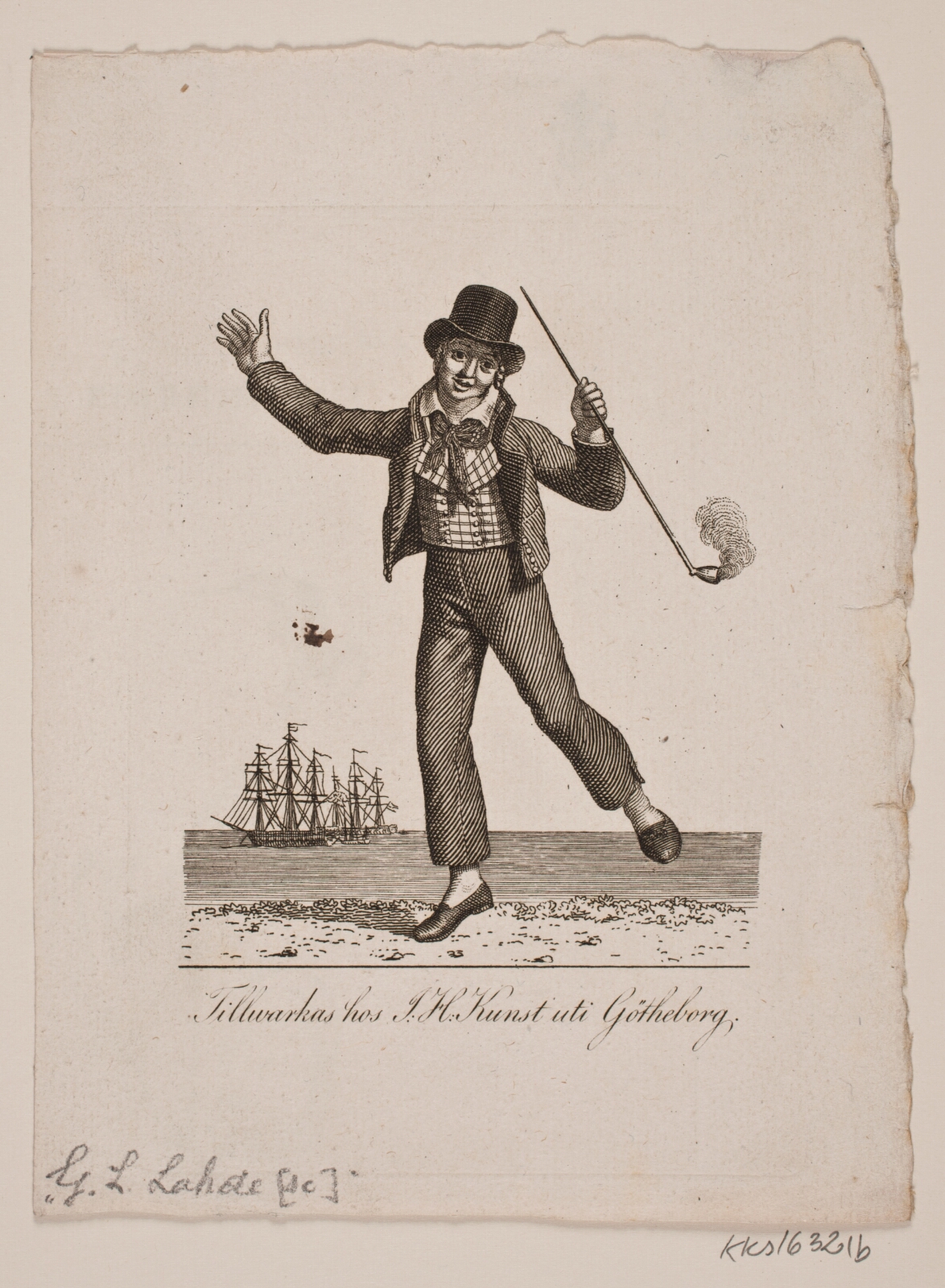 Gerhard Ludvig Lahde, Dansende sømand med pibe