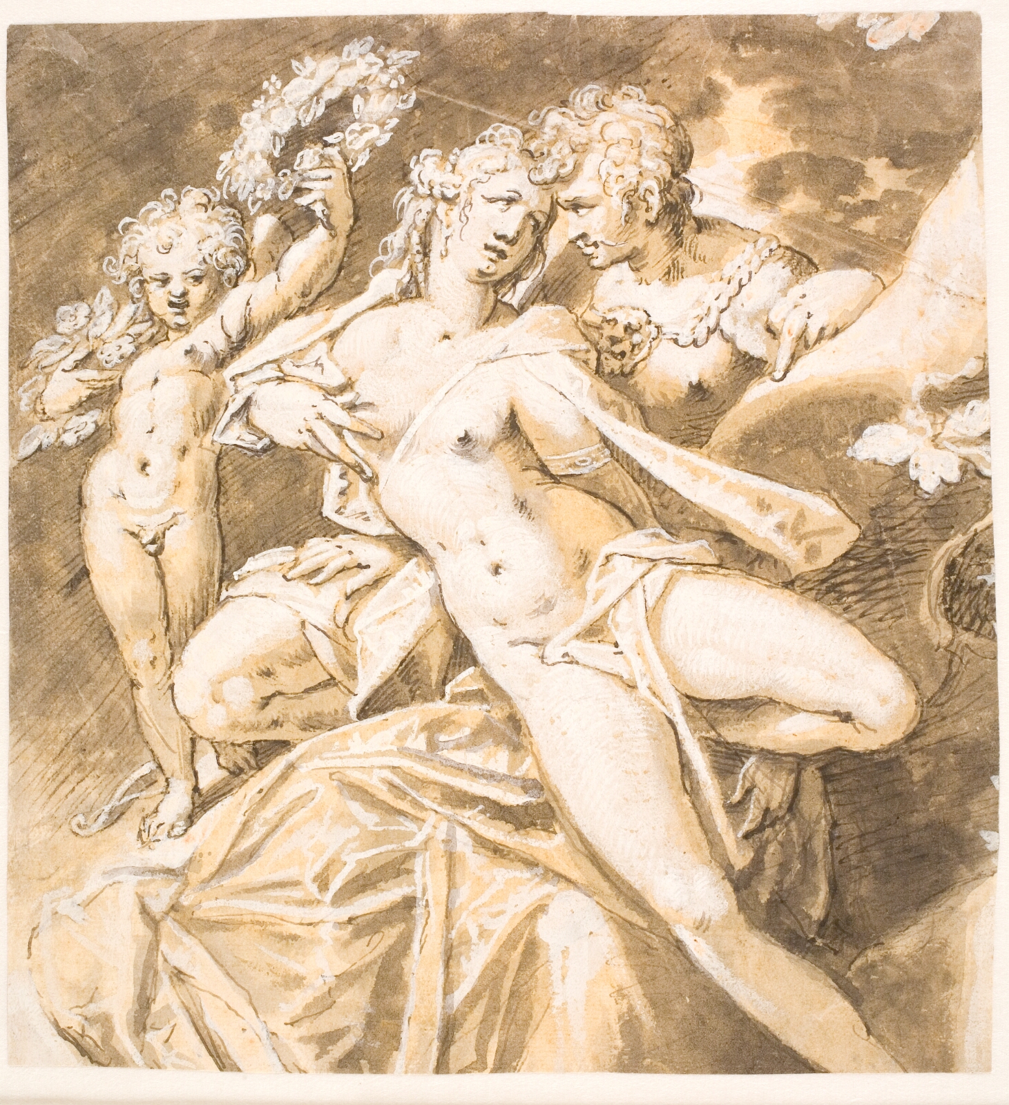 Hans von Aachen, Mars kærtegnende Venus; tv. en amorin, der rækker en krans til hende