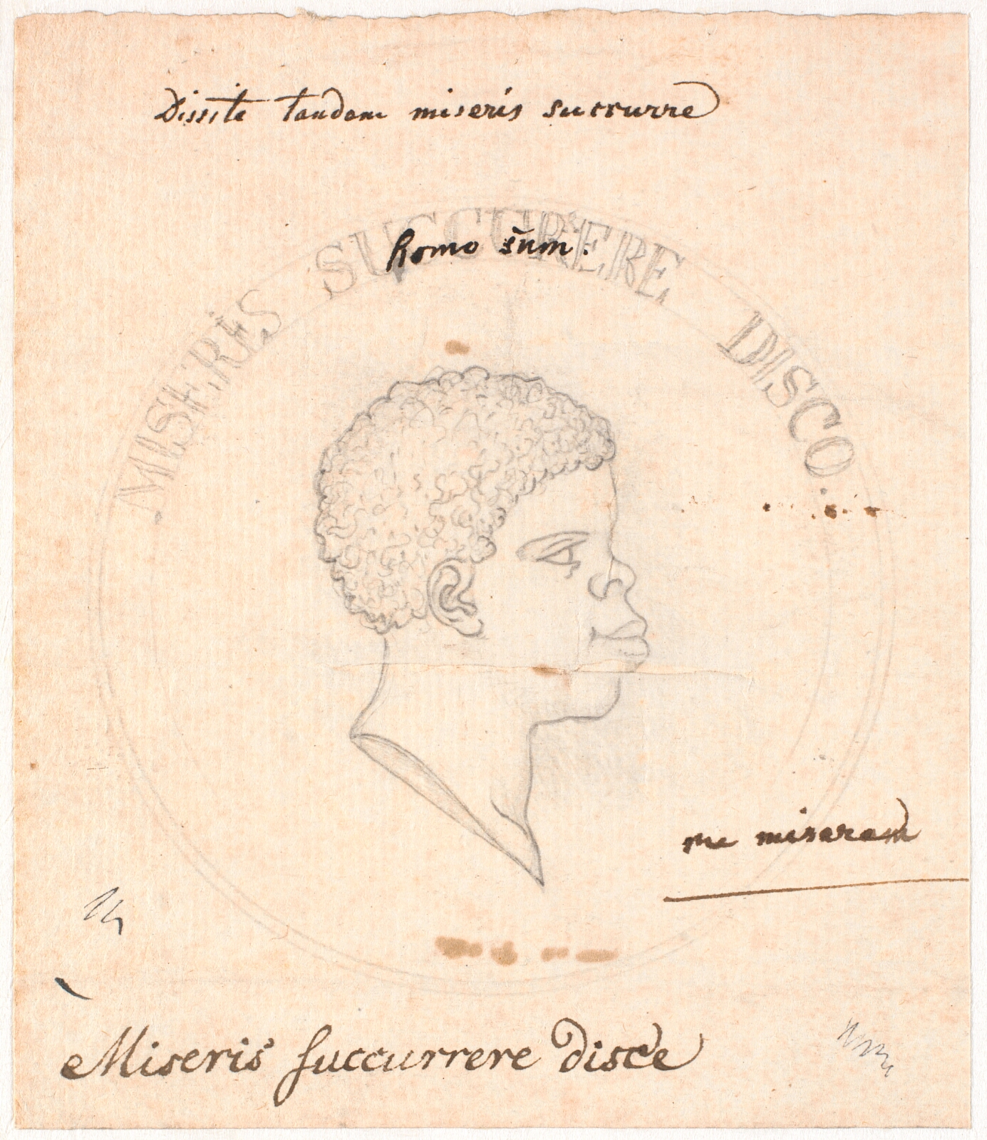 Nicolai Abildgaard, Hovedet af en sort afrikaner, indfældet i en cirkel