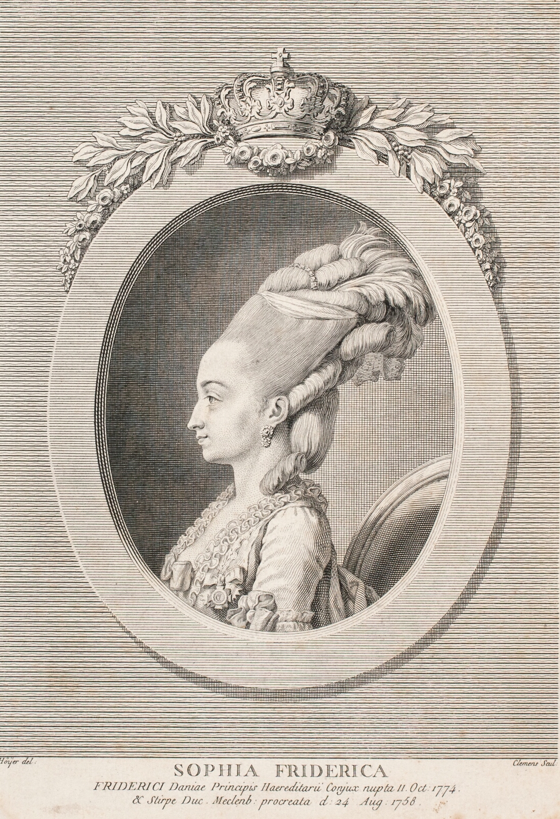 J.F. Clemens, Arveprinsesse Sophie Frederikke