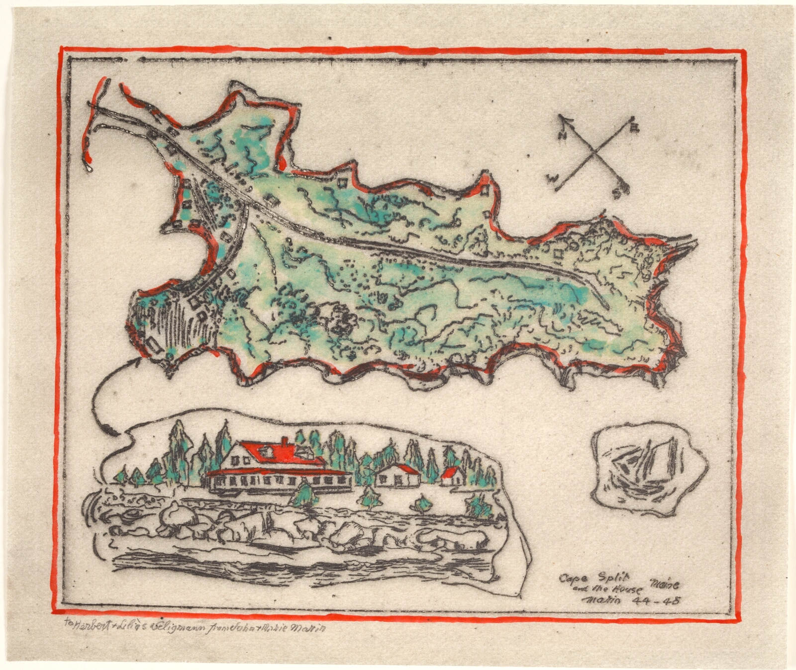 John Marin, Cape Split and The House, Maine