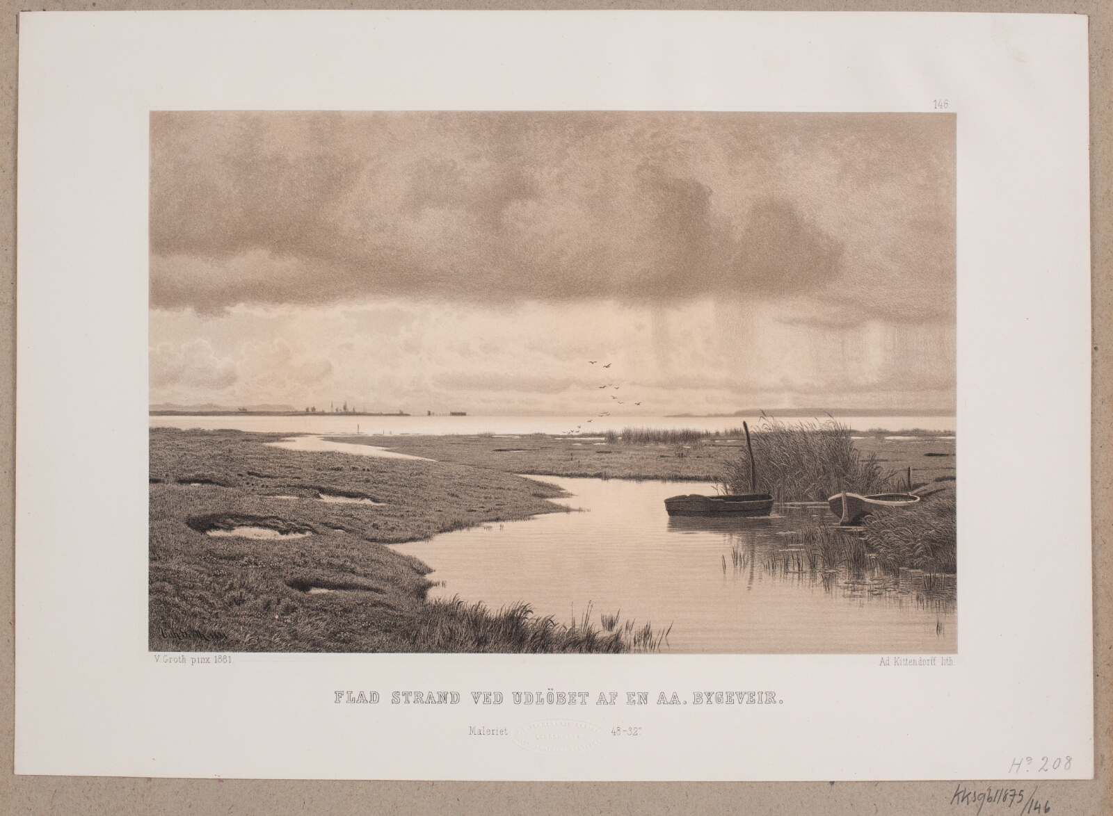 Adolph Kittendorff, Flad strand ved udløbet af en aa. bygeveir.