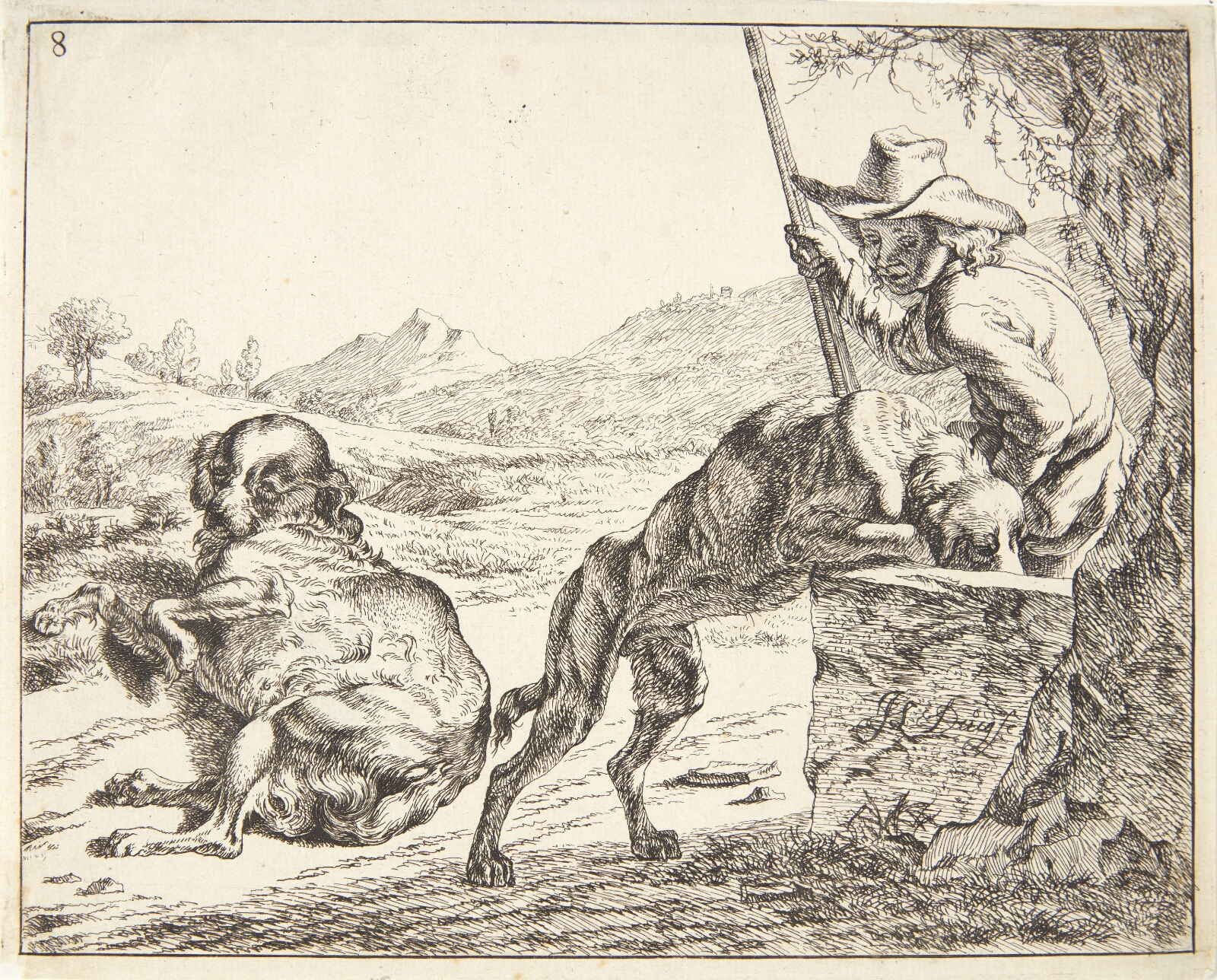 Johan le Ducq, En hund, som drikker