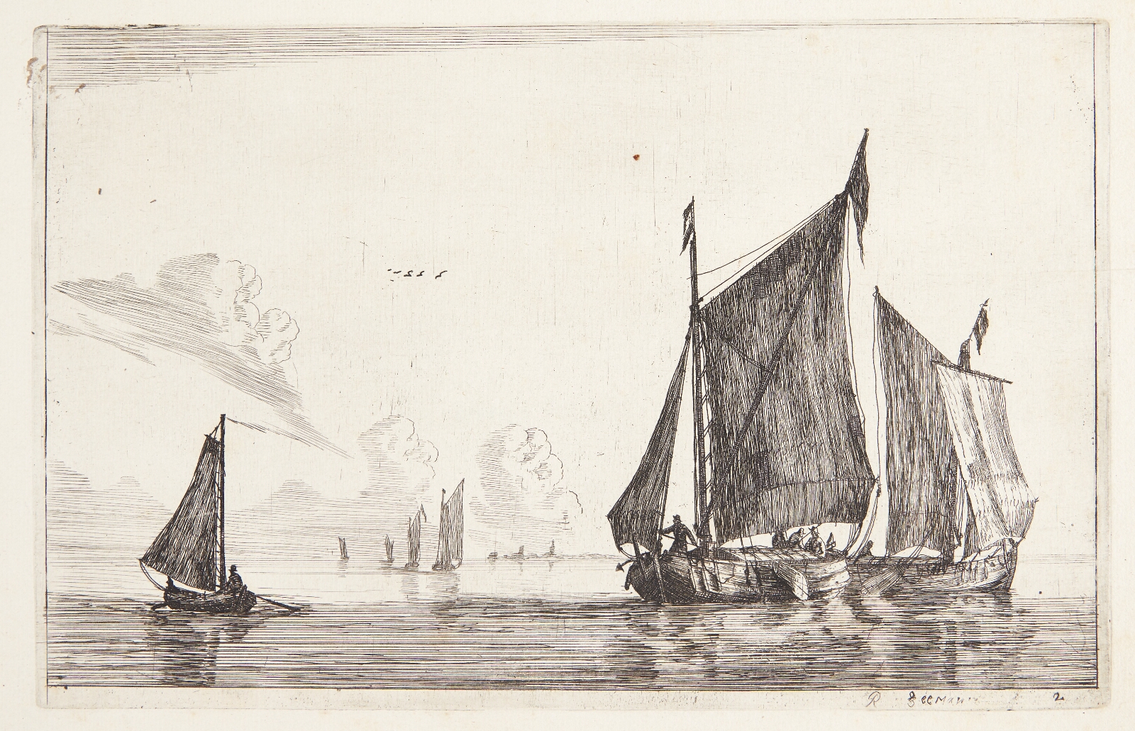 Reinier Zeeman, Tre sejlbåde på stille vand