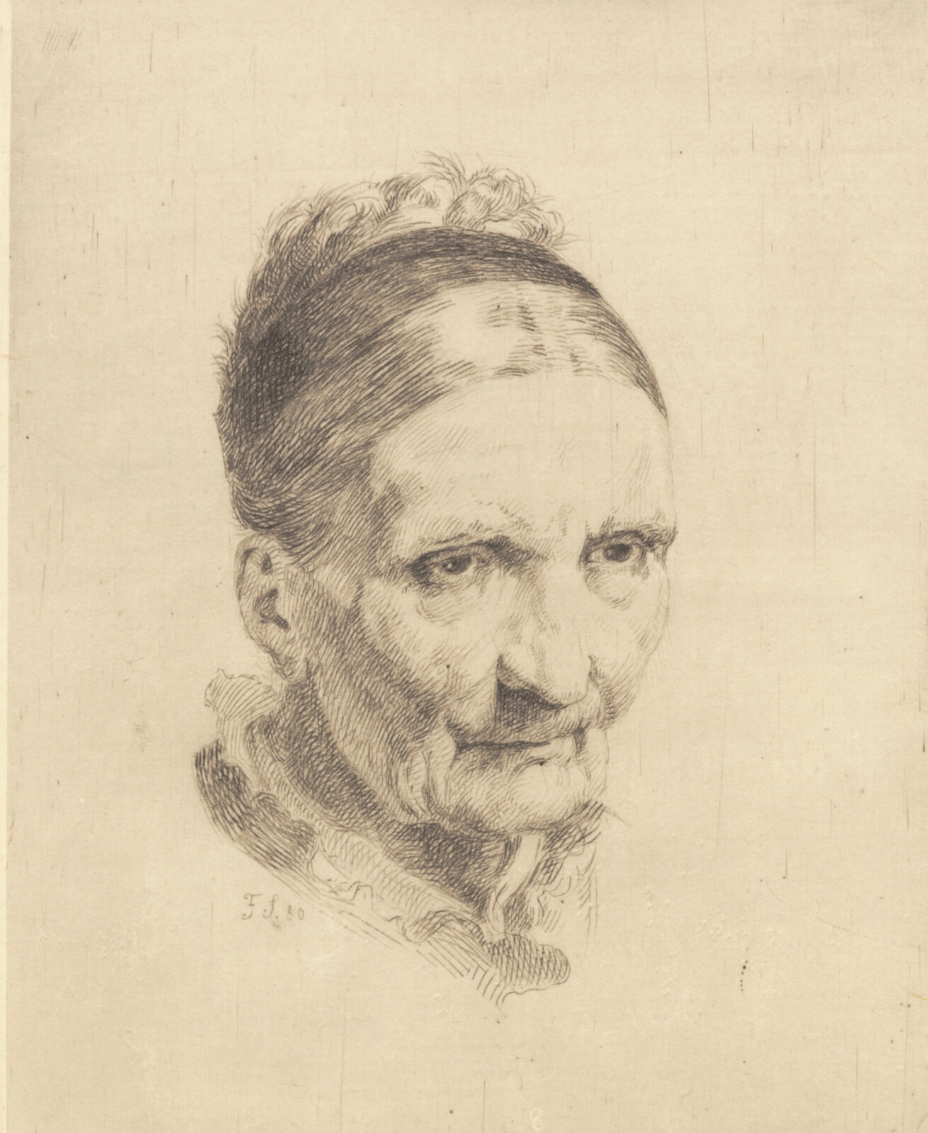 Frans Schwartz, Hoved af en gammel kone, Madam Rasmussen