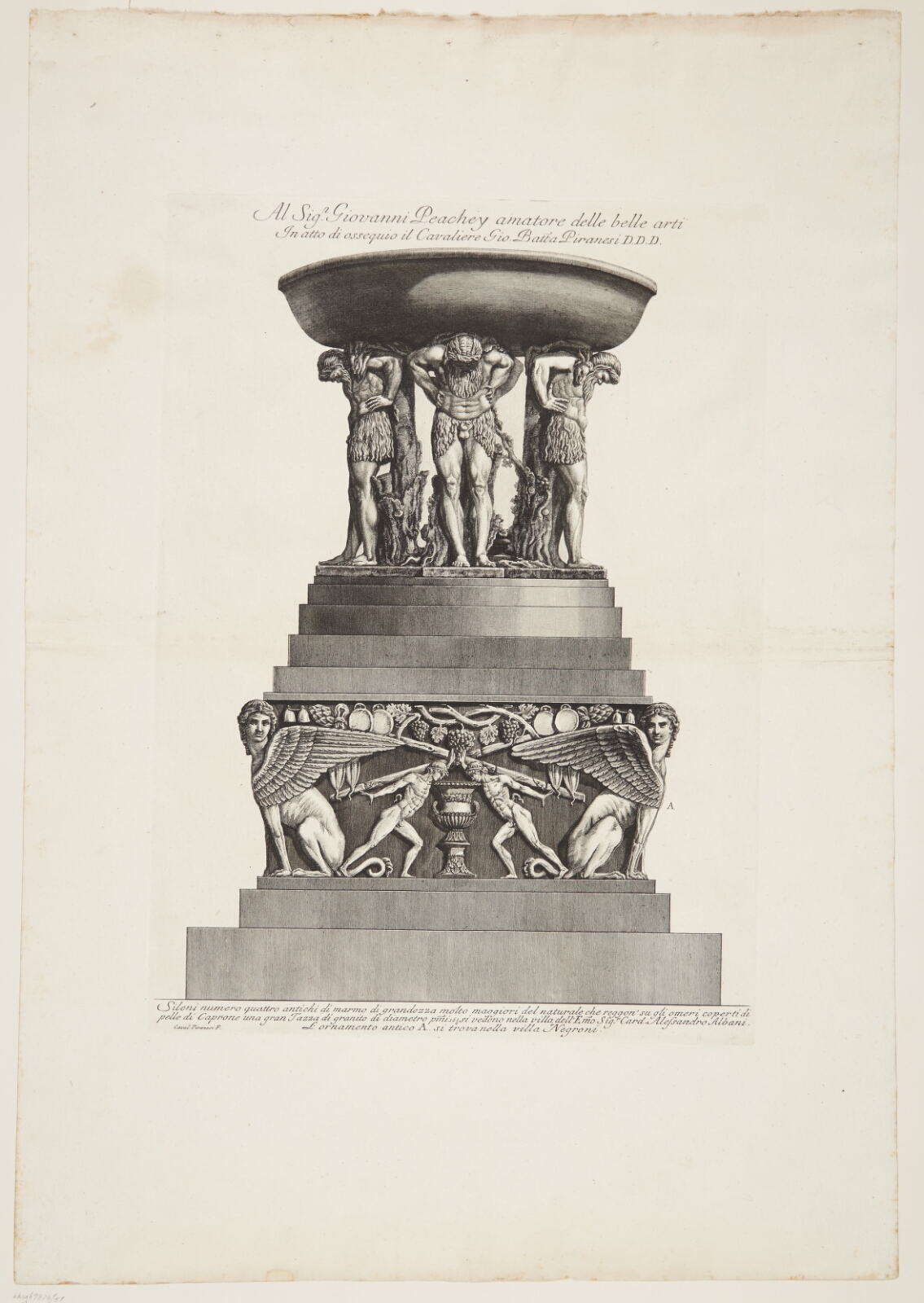 Giovanni Battista Piranesi, Granitsisterne understøttet af fire fauner på en sokkel udsmykket med sfinxer