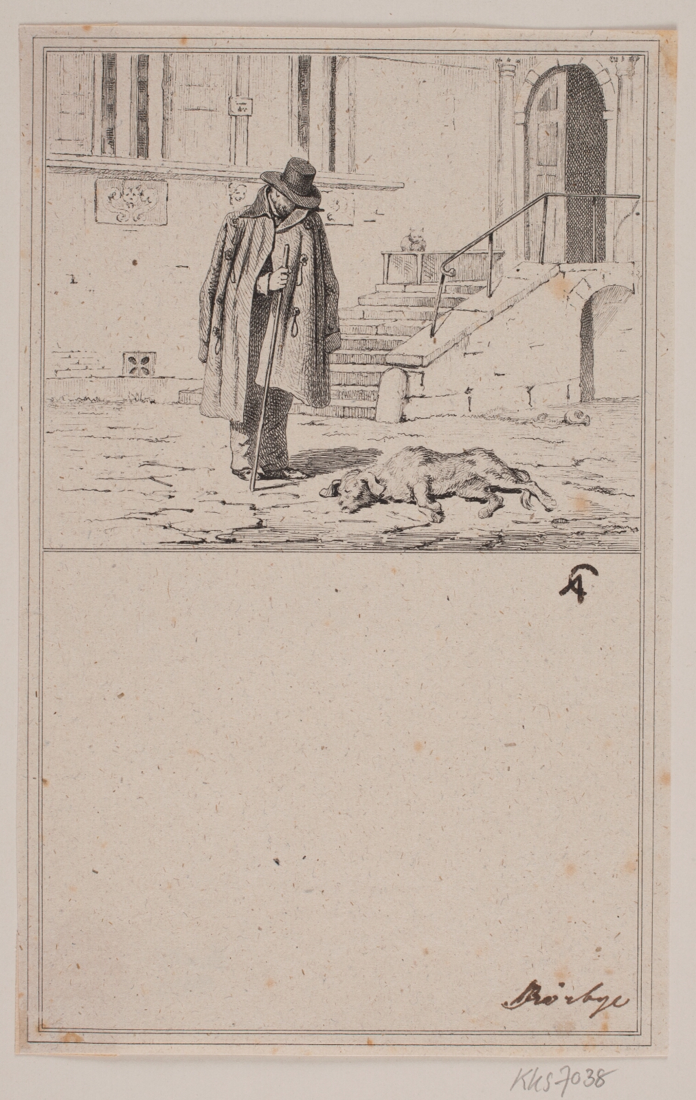 Adolph Kittendorff, Den døde hund. Nr. 2 i Chr. Winther og M. Rørbye, "25 Billeder for små børn"