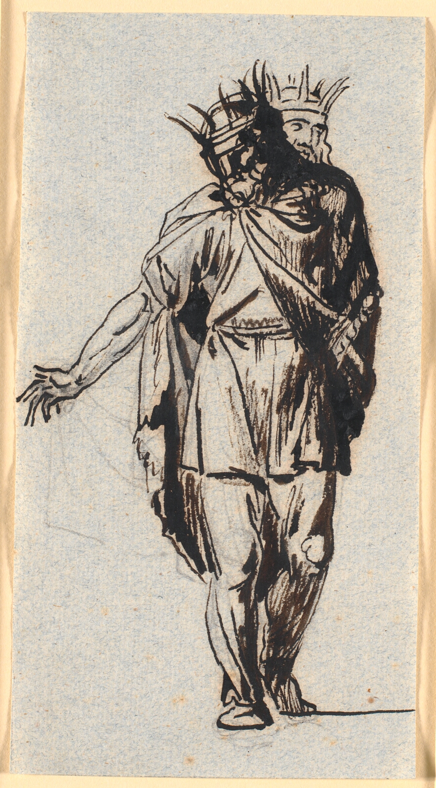 Nicolai Abildgaard, En oldnordisk (?) kongefigur, stående med krone på hovedet