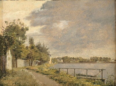 View of Dosseringen near the Suburb Østerbro outside Copenhagen, Cloudy Sky