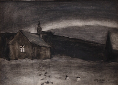 Aurora January 23th 1901, 23.25 hours. Utsjoki. Towards North-Northwest