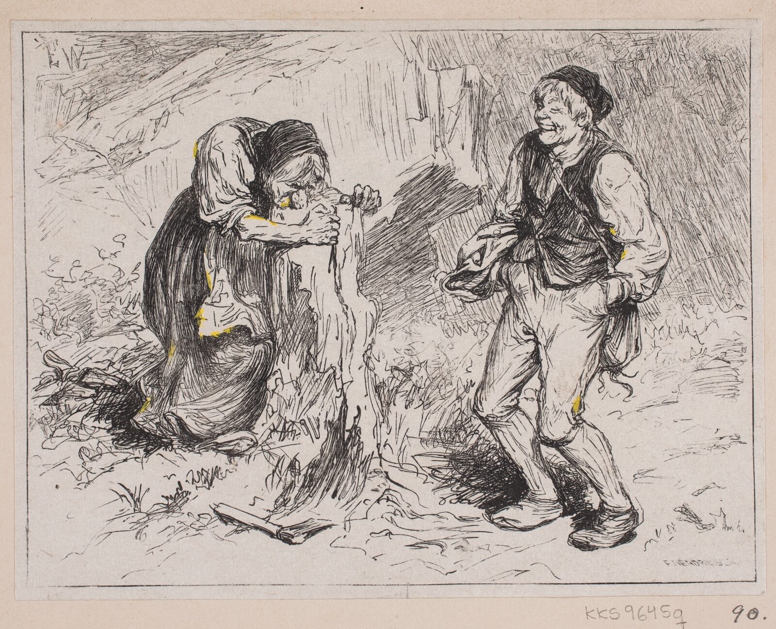 F. Hendriksen, Illustration til "Gjæte Kongens Harer"