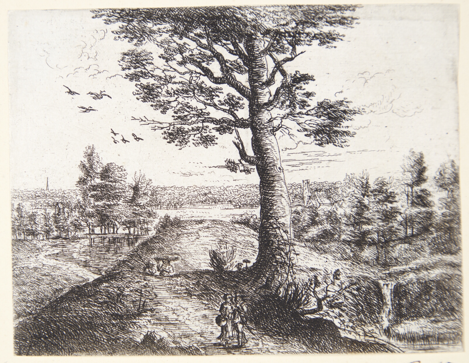 Philips Augustijn Immenraet, Vej gennem et landskab med gående figurer