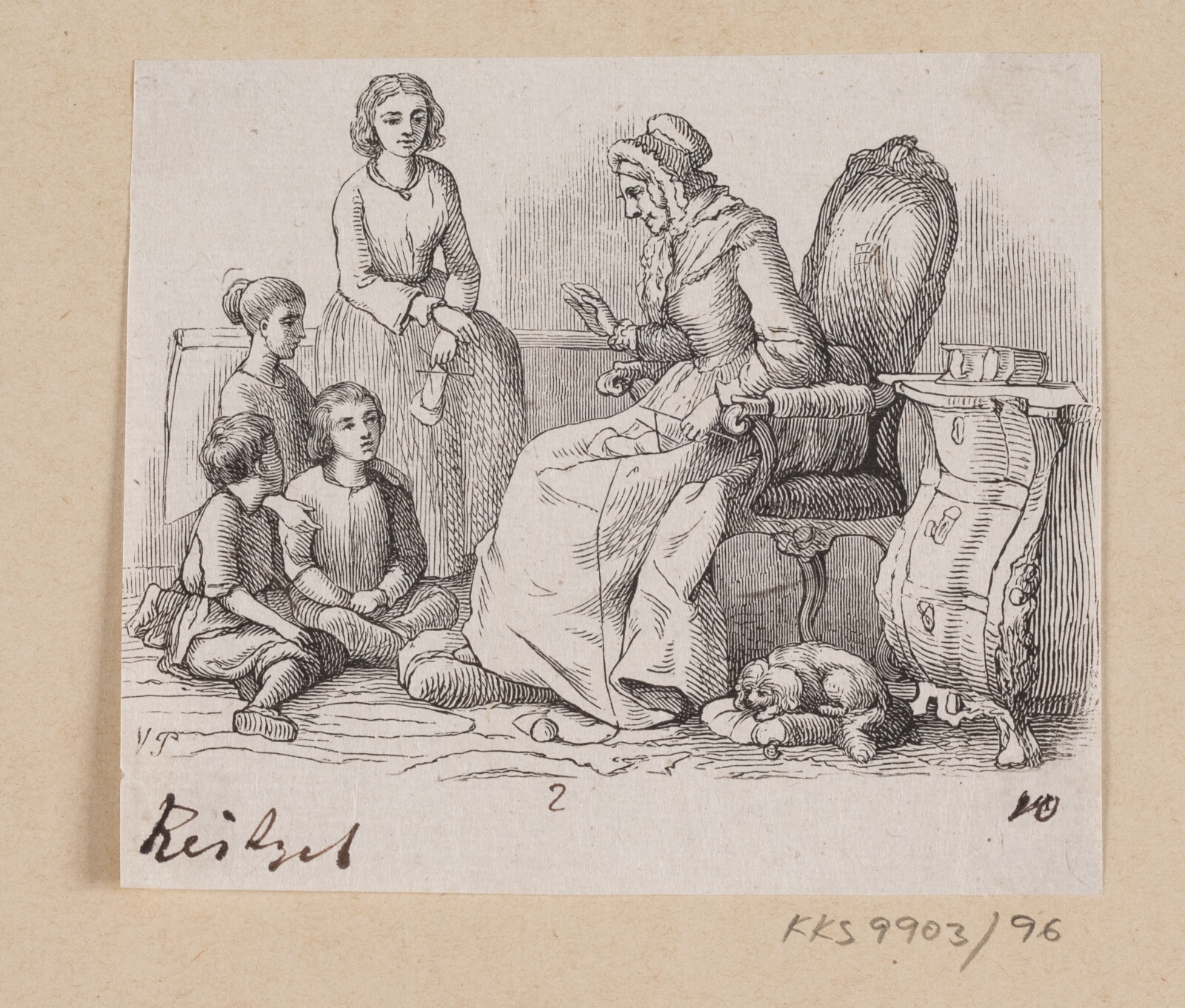 H.P. Hansen, Illustration til "Bedstemoder" i H.C. Andersen, "Eventyr og Historier", Bind 2