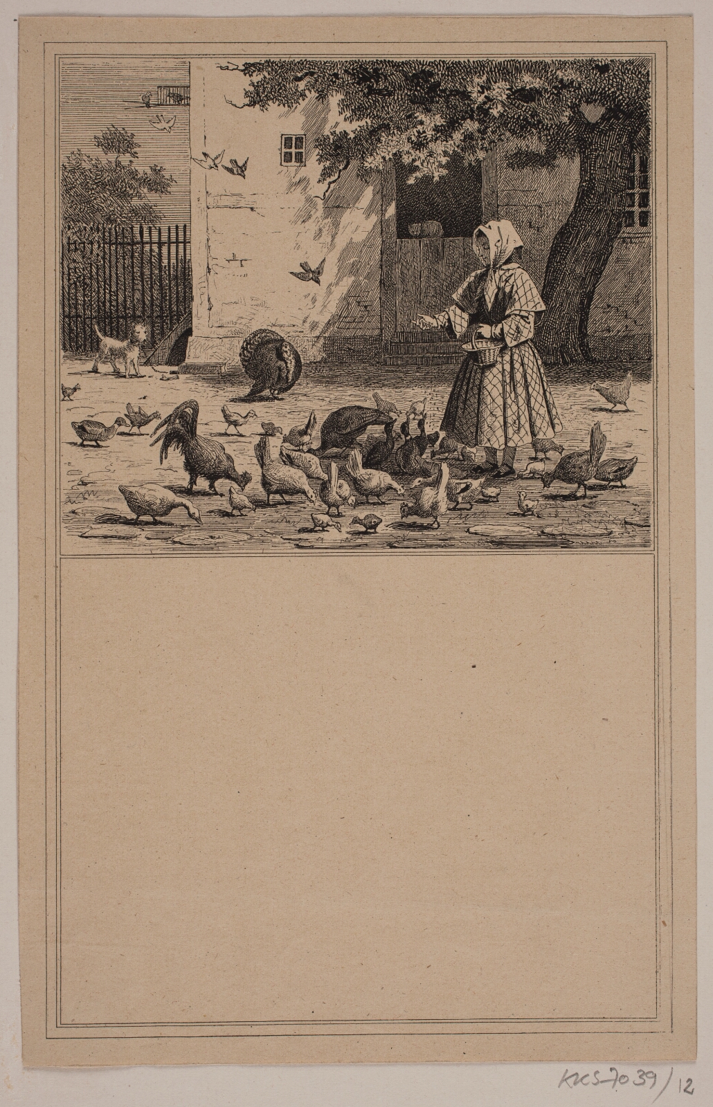 Adolph Kittendorff, I hønsegården. Nr. 11 i Chr. Winther og M. Rørbye, "25 Billeder for små børn"