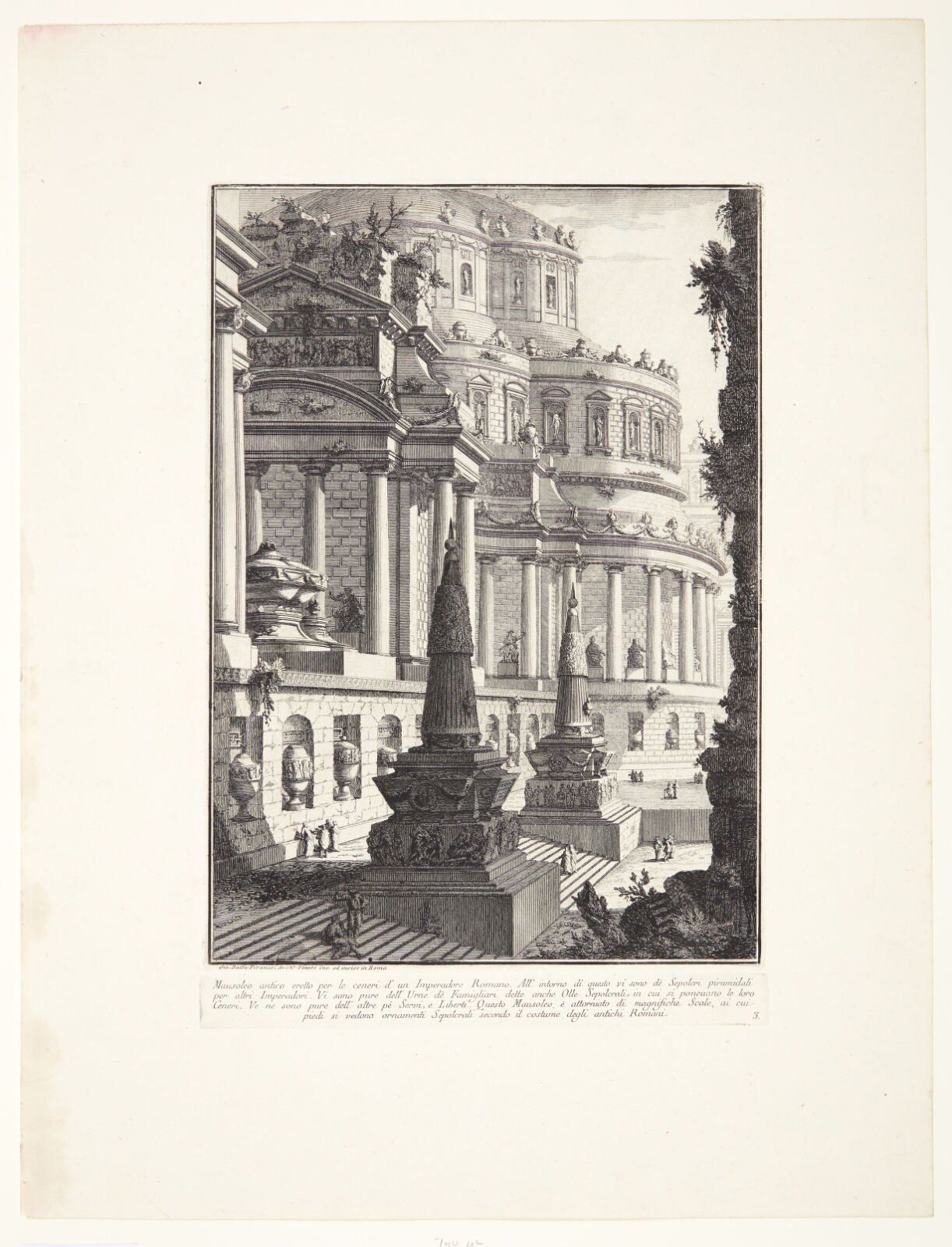Giovanni Battista Piranesi, Gammelt mausoleum, rejst til asken fra en romersk kejser ...