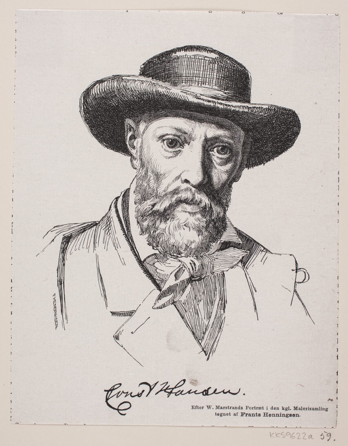 Portræt af Constantin Hansen, 1870 1879, F. Hendriksen, Frants