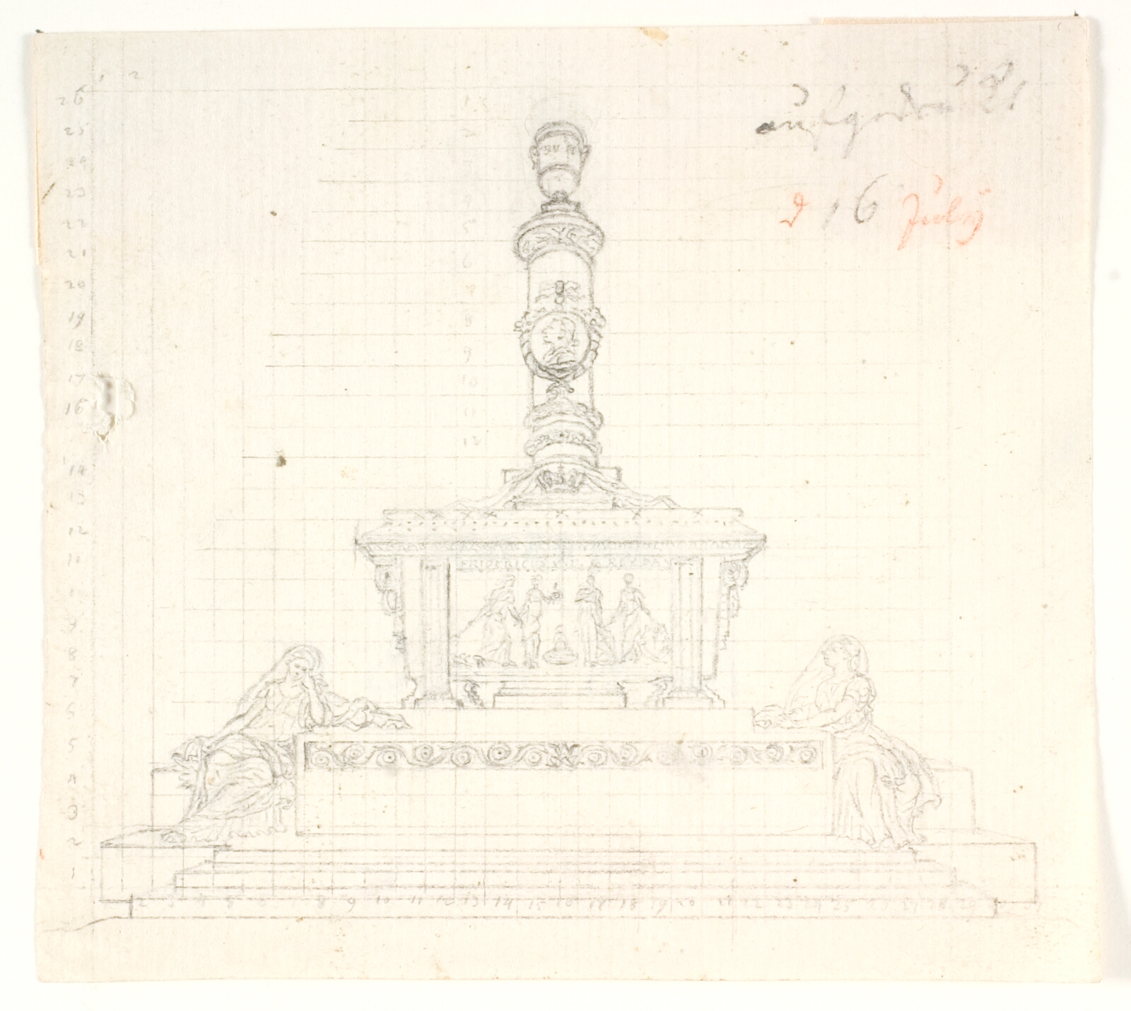 Gerhard Ludvig Lahde, Frederik den Vs monument i Roskilde