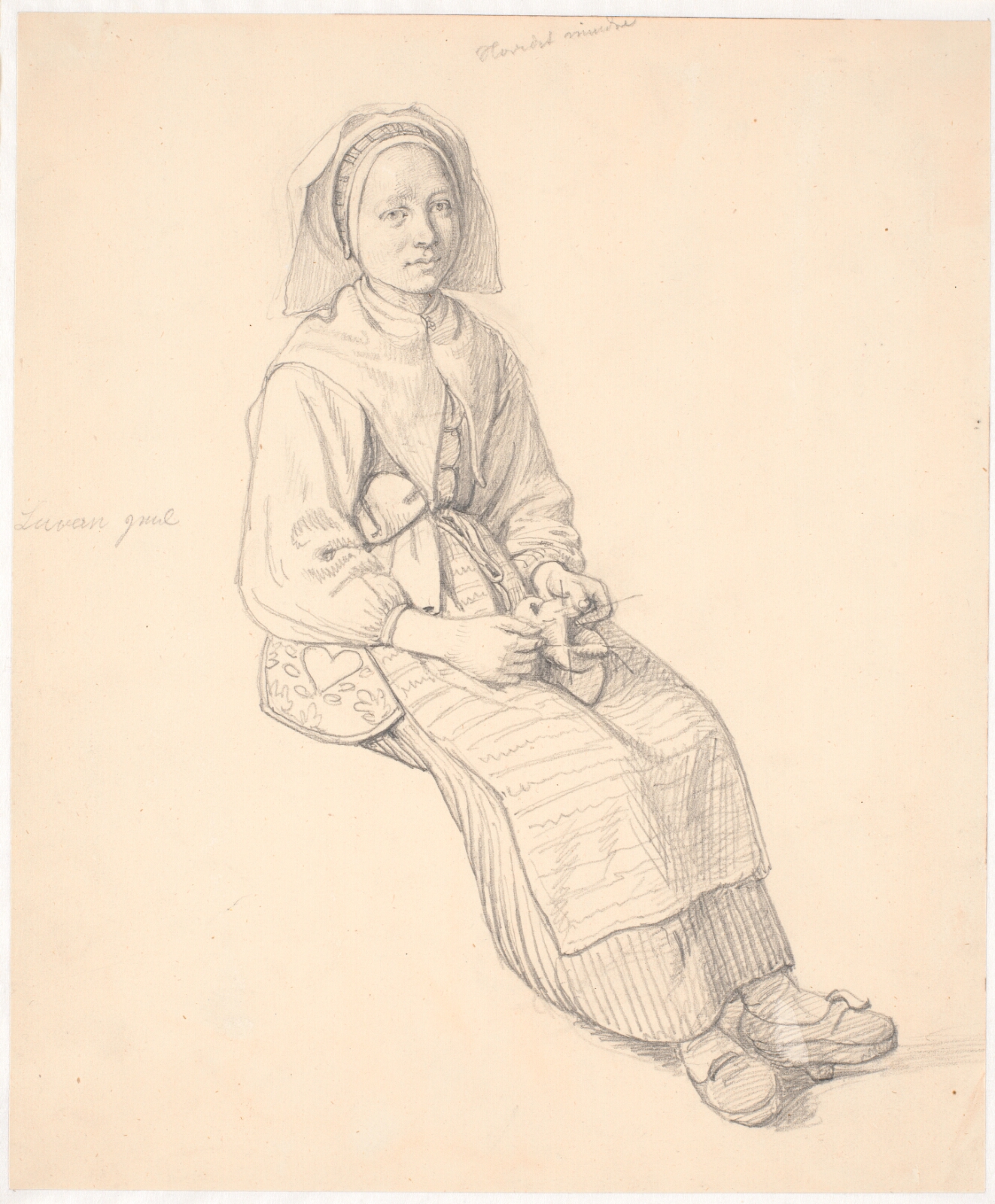 Wilhelm Marstrand, Siddende svensk kone med strikketøj