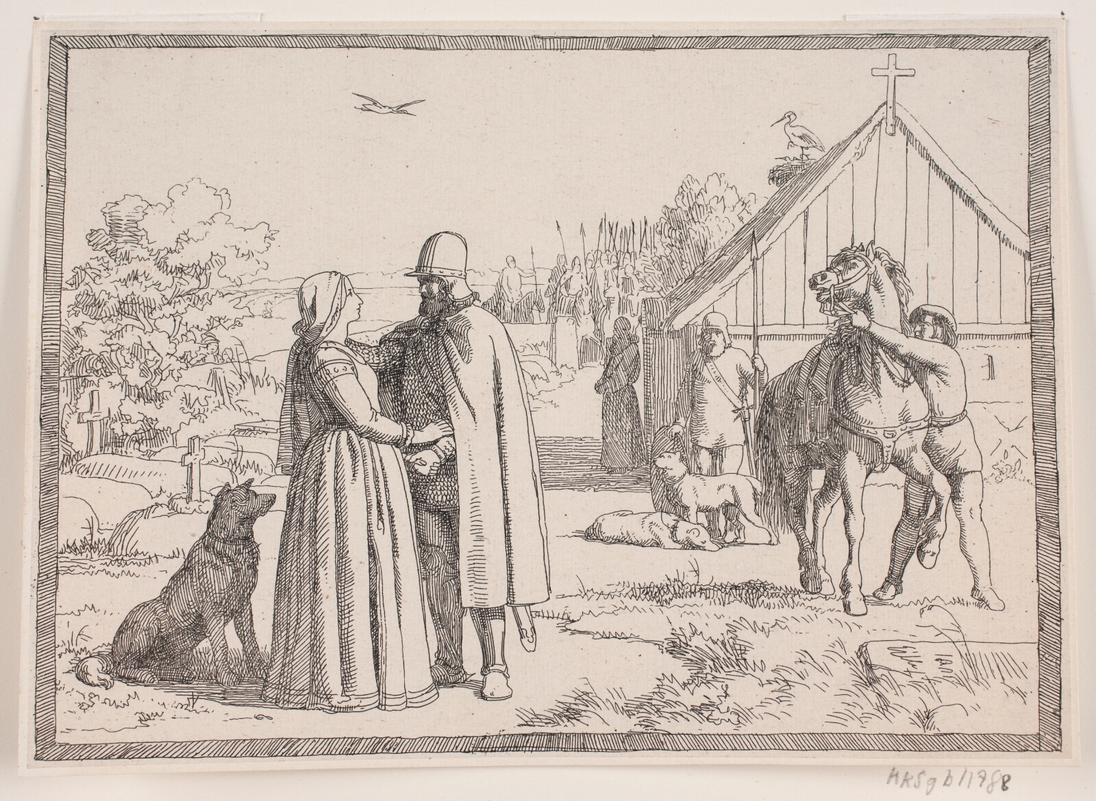 Lorenz Frølich, Illustration til Adam Oehlenschlägers digt "De to kirketårne"