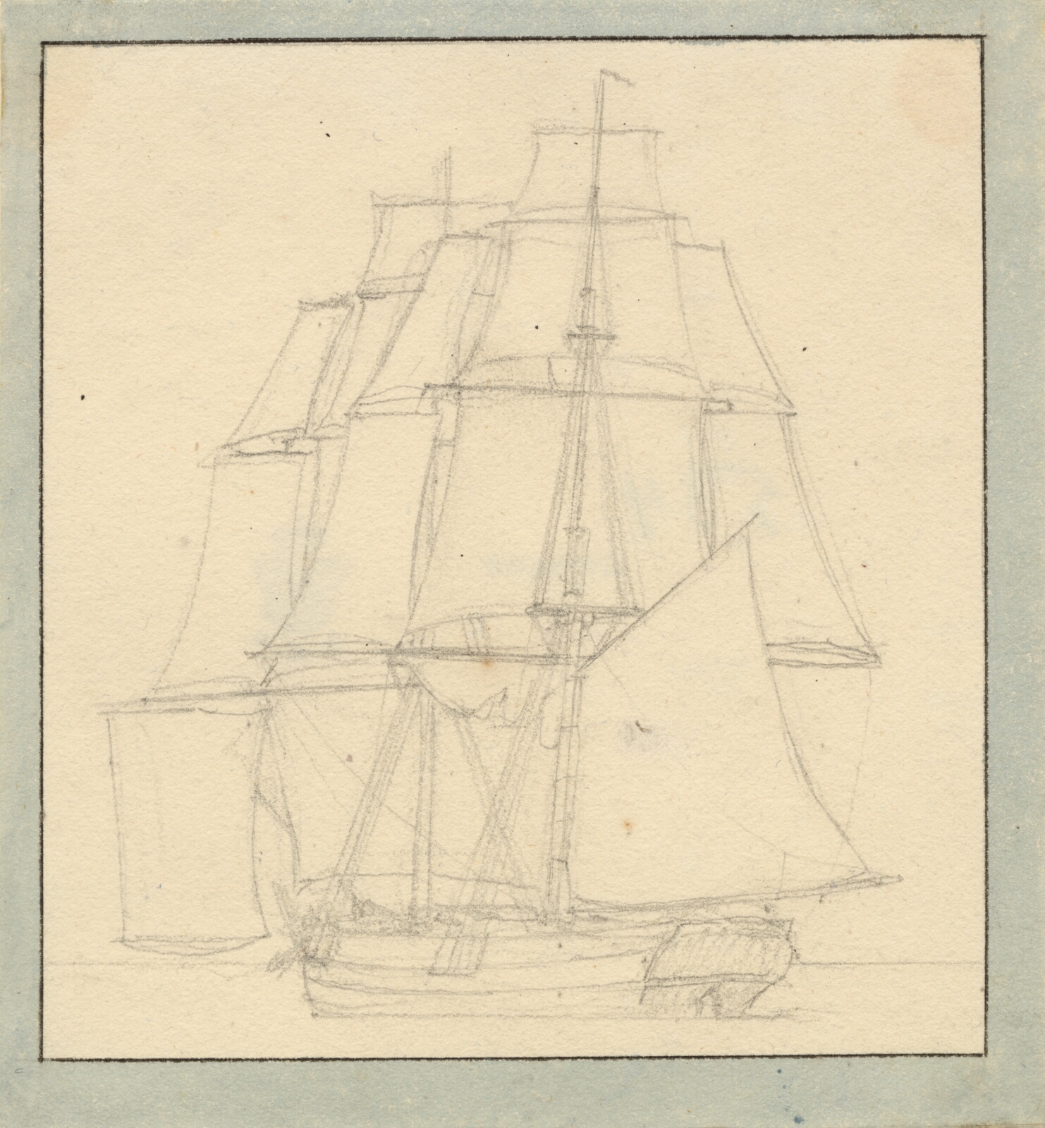 C.W. Eckersberg, En brig med læsejl