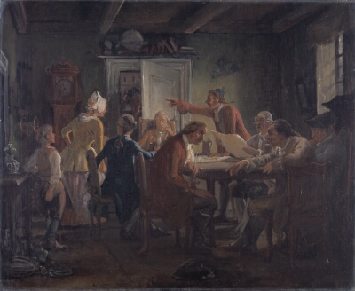 Collegium Politicum. From Ludvig Holberg’s The Political Tinker, Act I, Scene 2.