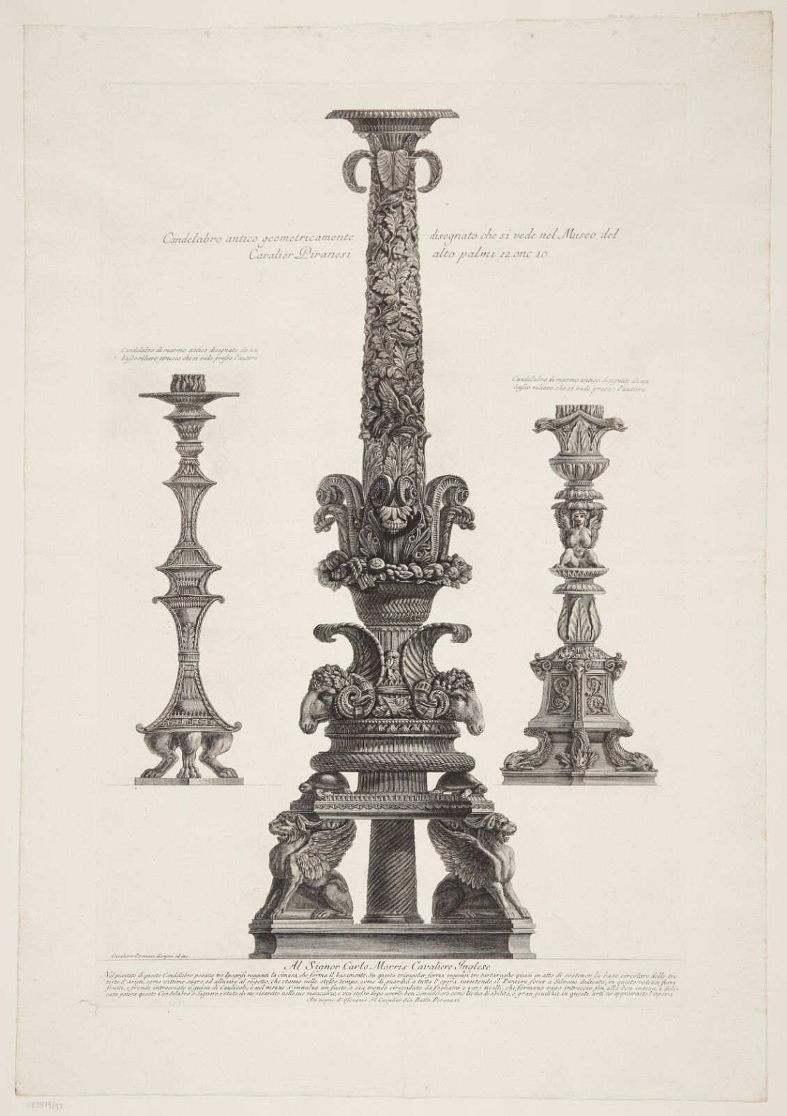 Giovanni Battista Piranesi, Tre kandelabre