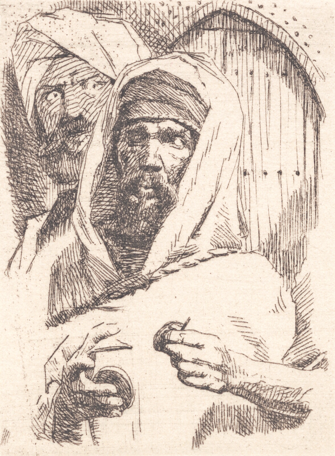 Frans Schwartz, To orientalere foran en dør