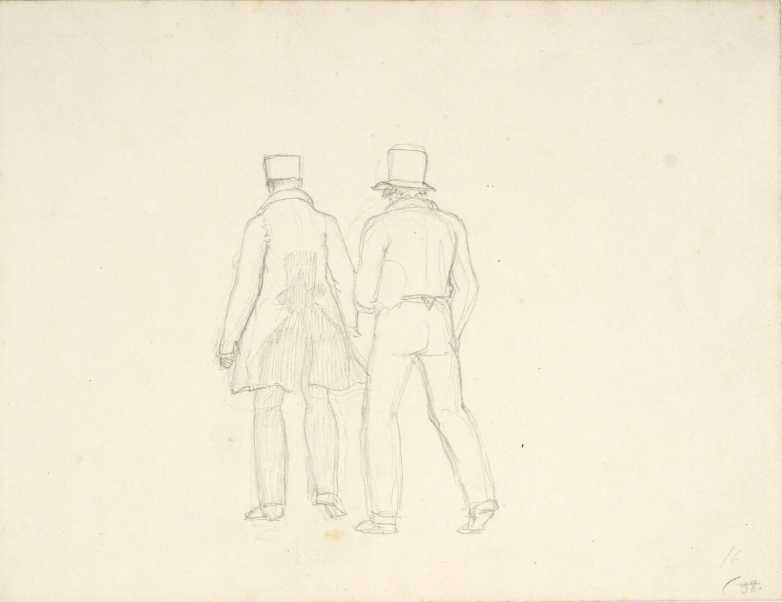 C.W. Eckersberg, To gående mænd set fra ryggen