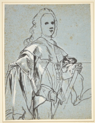 Studie til et portræt, formentlig af A.G. Moltke, Pilo, C.G., 1711-1793