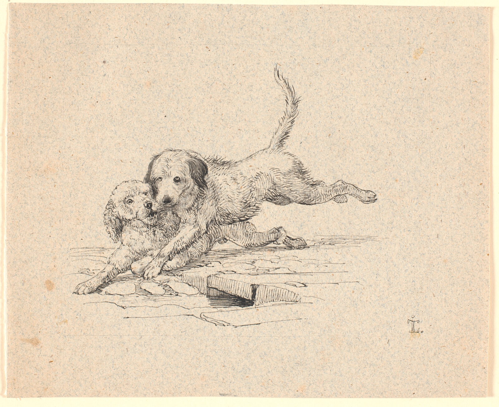 Johan Thomas Lundbye, Slagsmålet. Illustration til Kaalunds "Fabler for Børn". Se kommentar fra arkkatalog.