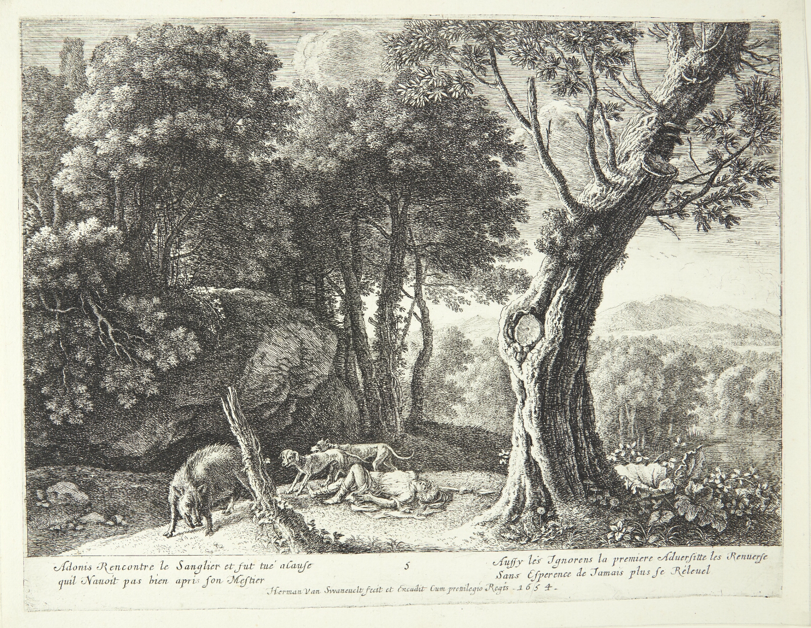 Herman van Swanevelt, Adonis' død