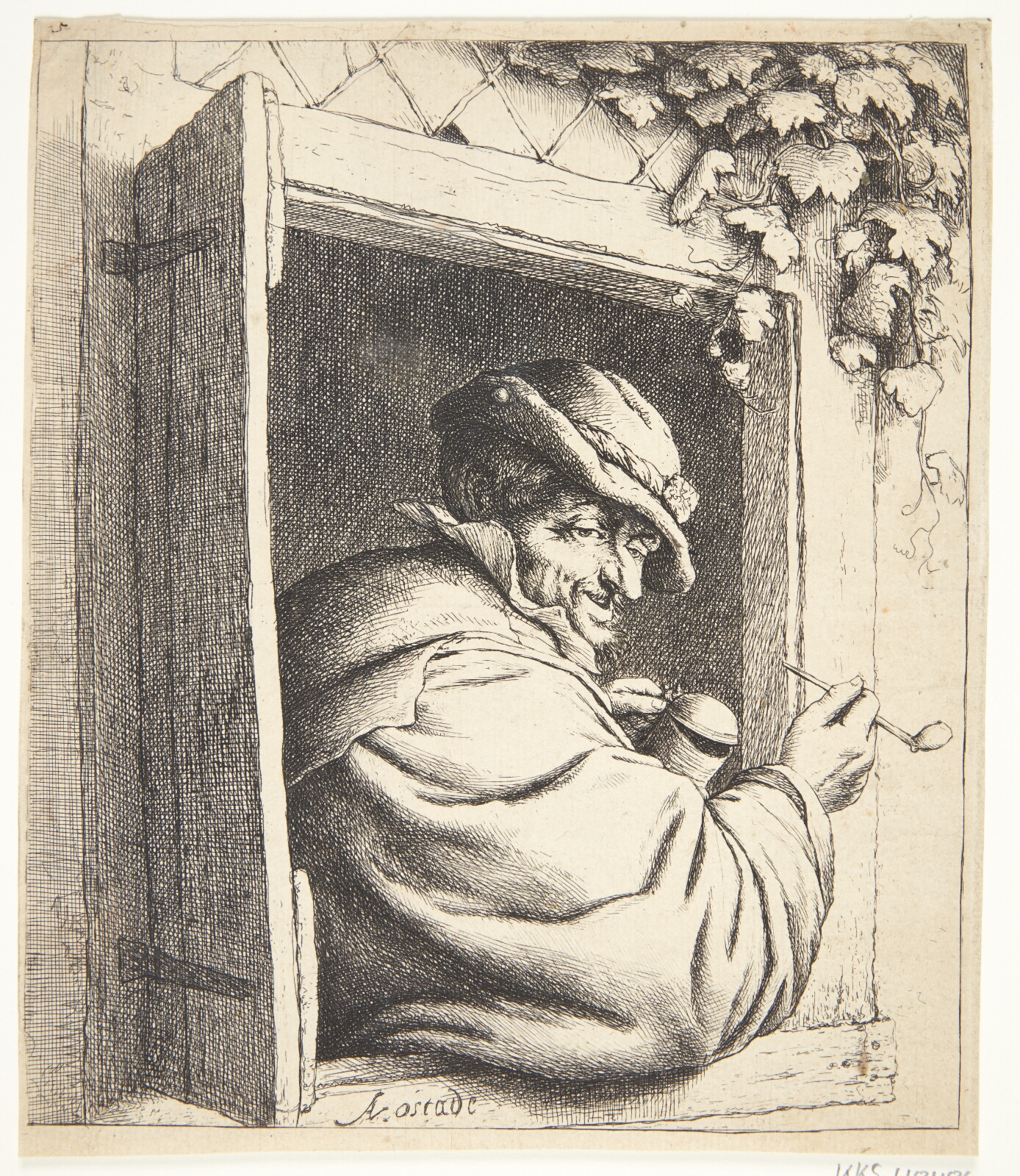 Adriaen van Ostade, Rygeren i vinduet