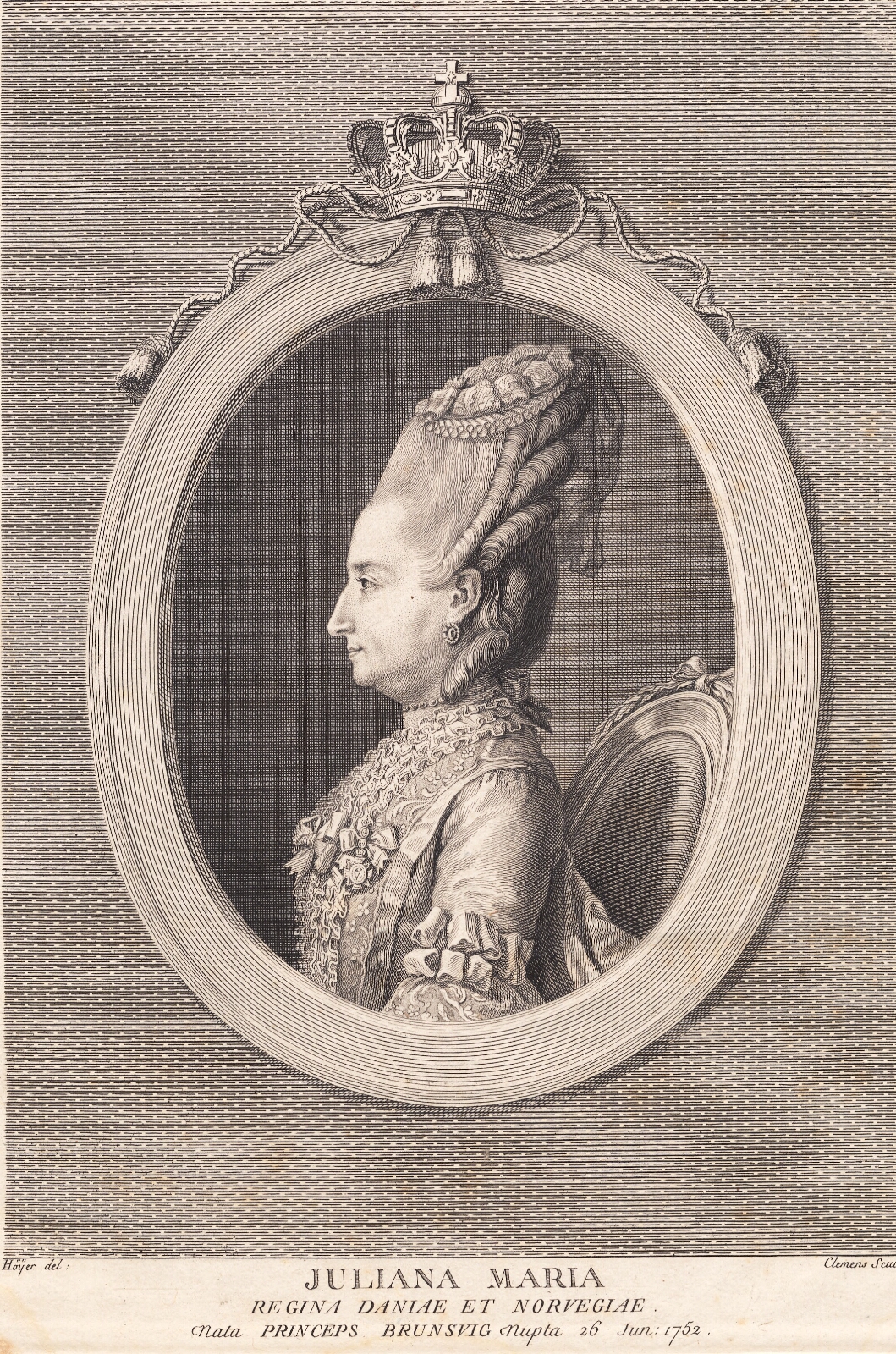 J.F. Clemens, Dronning Juliane Marie