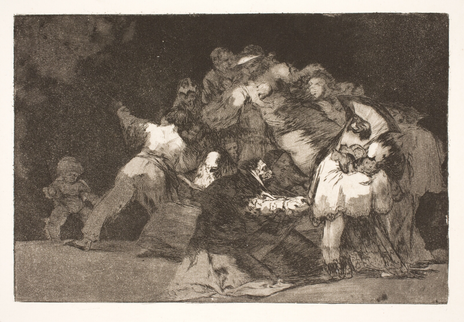 Francisco de Goya, Dårskab i almindelighed (Kattens klør og den hengivnes klæder / ganske som lasten ofte iklædes dydens vaner)