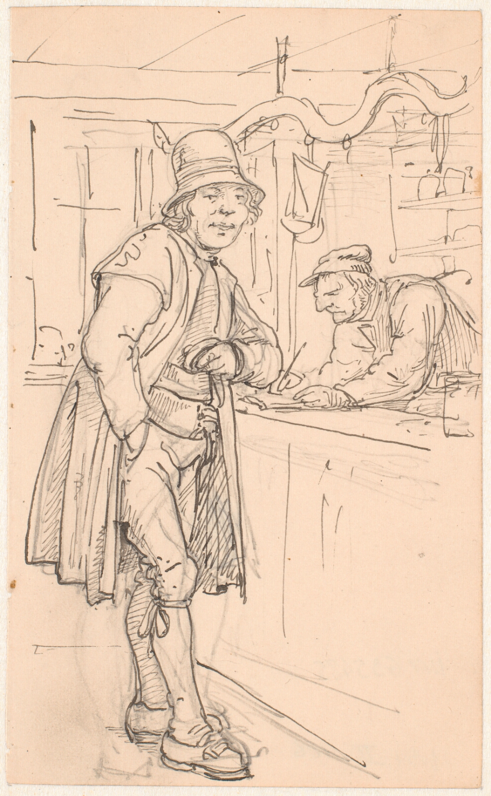 Wilhelm Marstrand, Svensk bondekarl hos købmanden