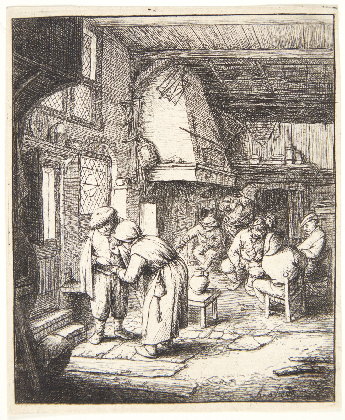Adriaen van Ostade, Krostue med bonde, der betaler sin regning