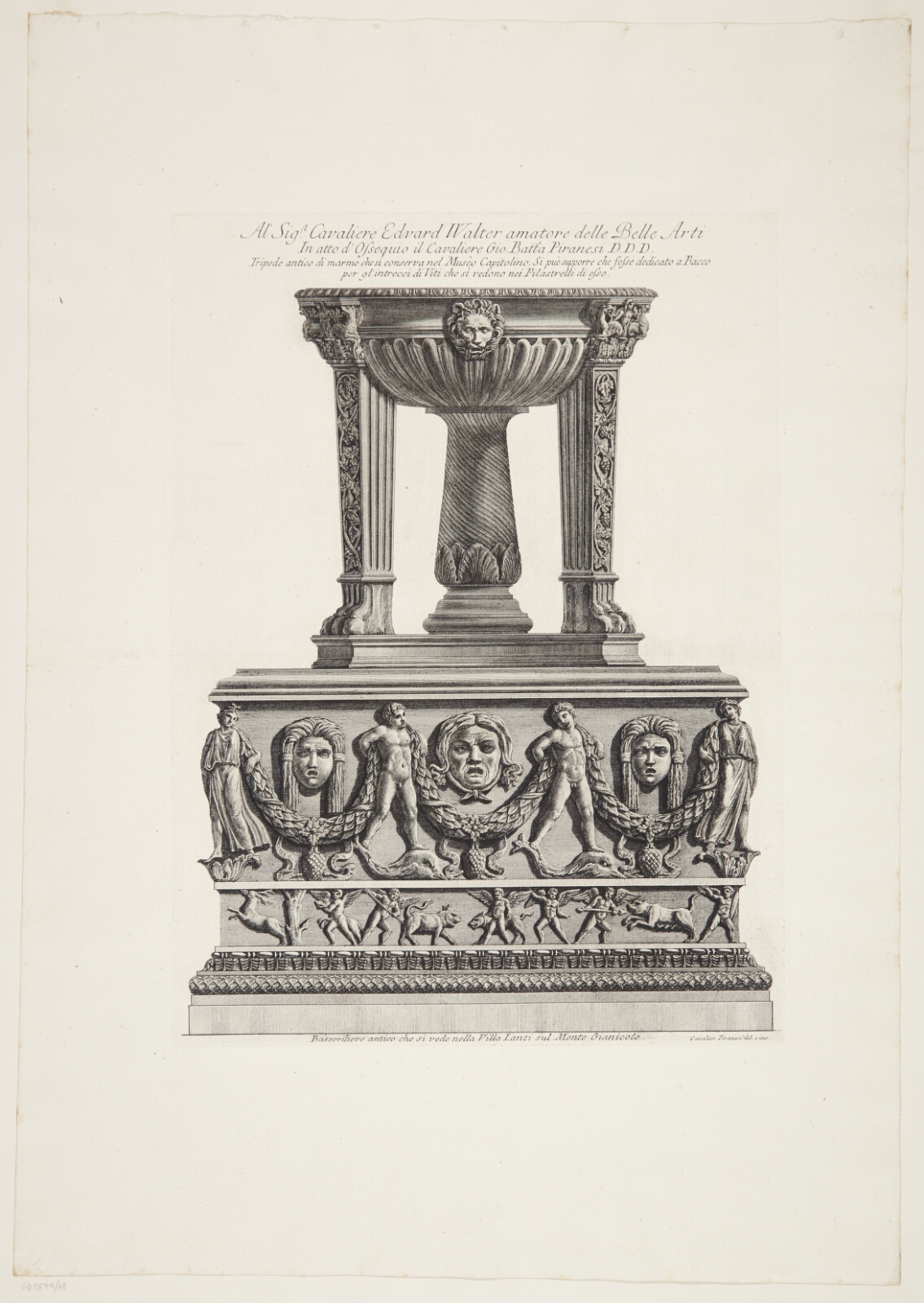 Giovanni Battista Piranesi, Samme marmortrefod som i forrige blad, set fra en anden vinkel