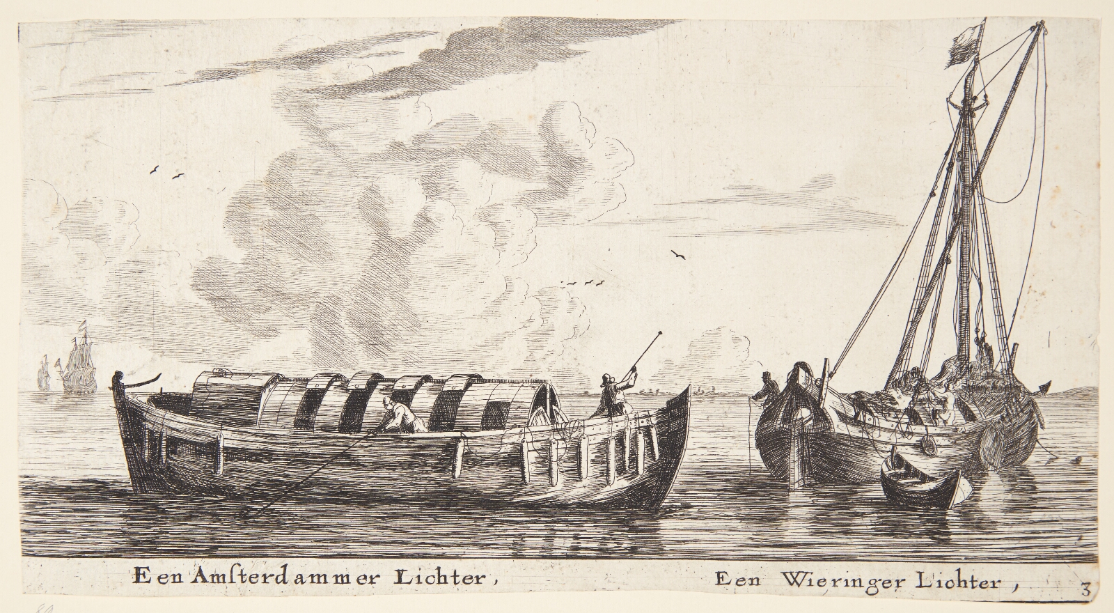 Reinier Zeeman, To pramme. En Amsterdammer lichter og en Wieringer lichter