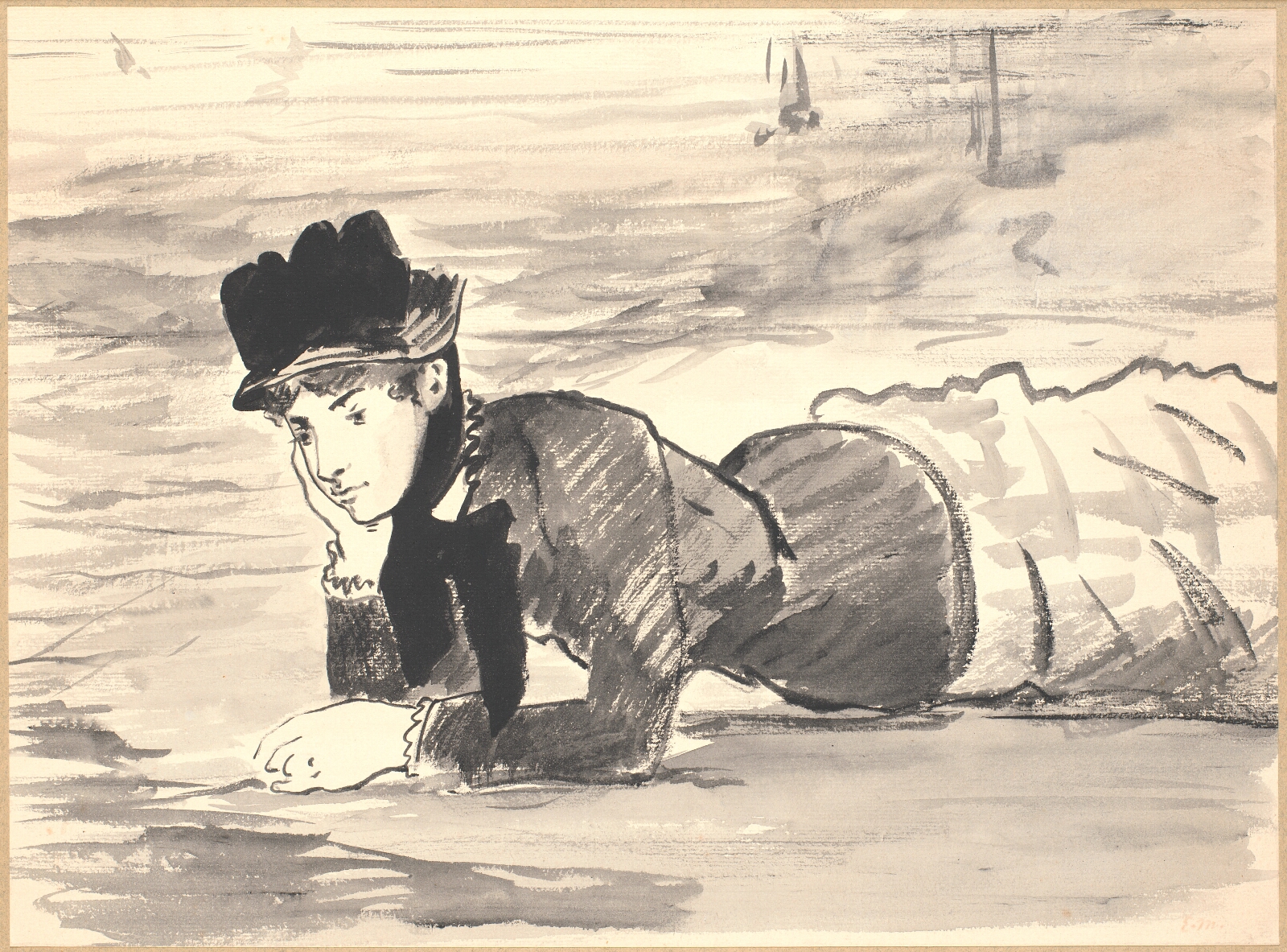 Édouard Manet, Annabel Lee. Kvinde liggende på stranden