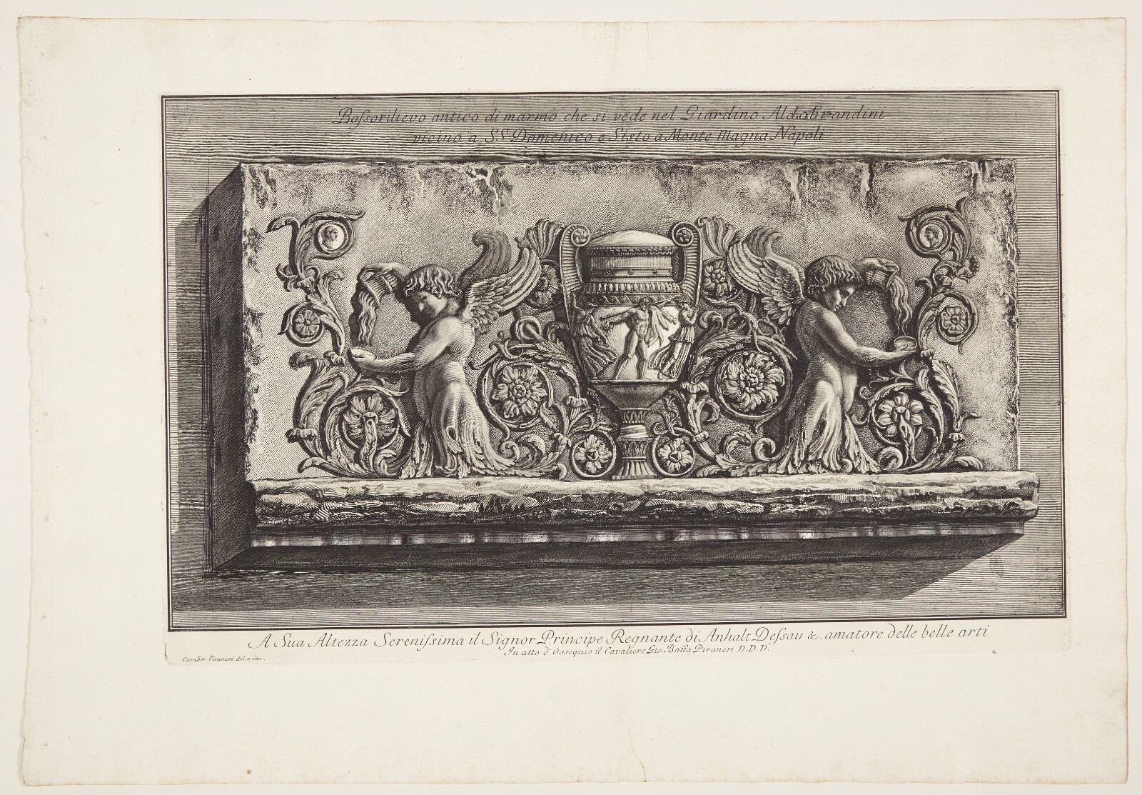 Giovanni Battista Piranesi, Marmorrelief i Aldobrandini-haven nær SS. Domenico e Sisto på Monte Magna, Napoli