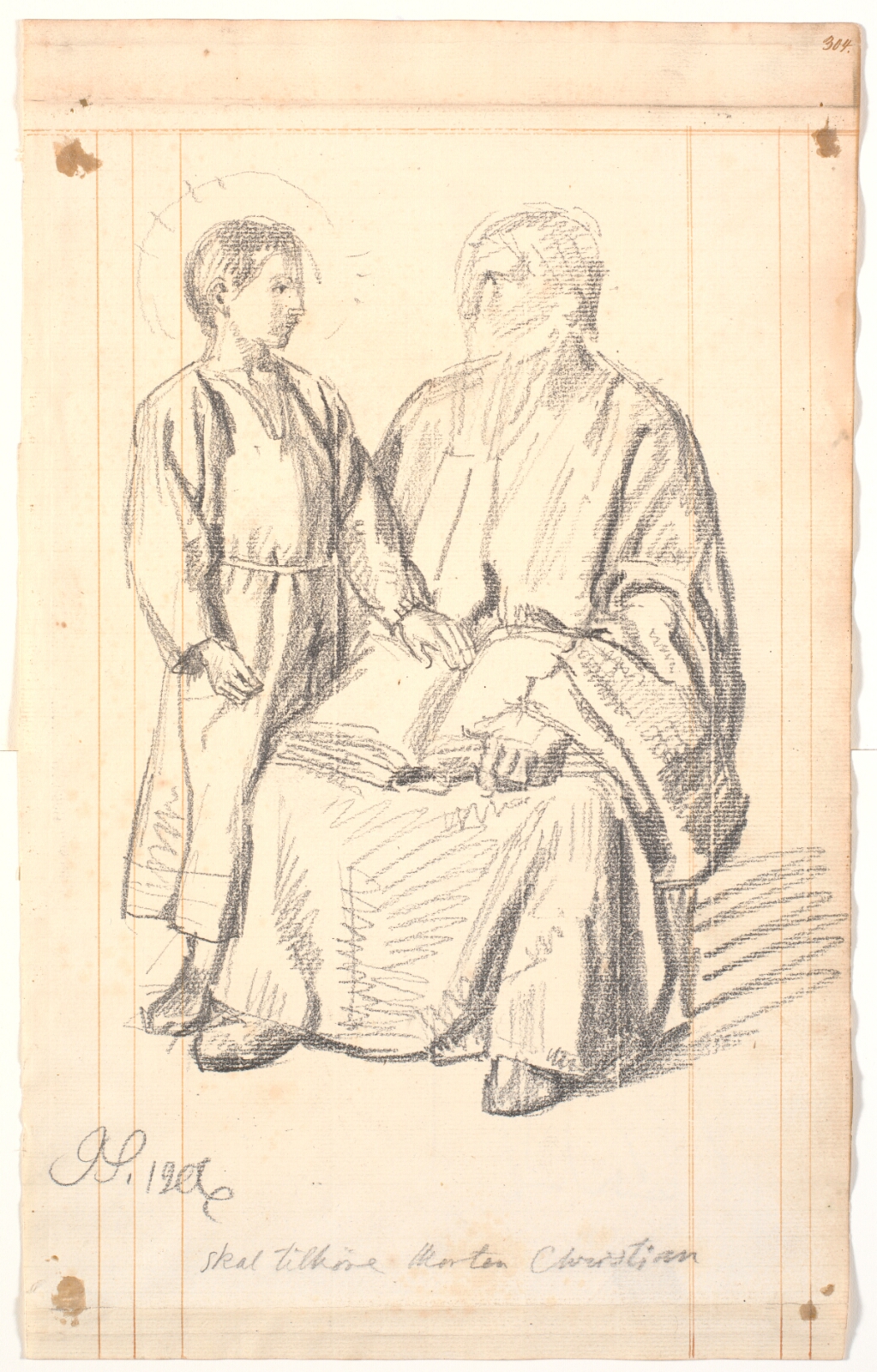 Joakim Skovgaard, Figurstudie af siddende olding og stående dreng