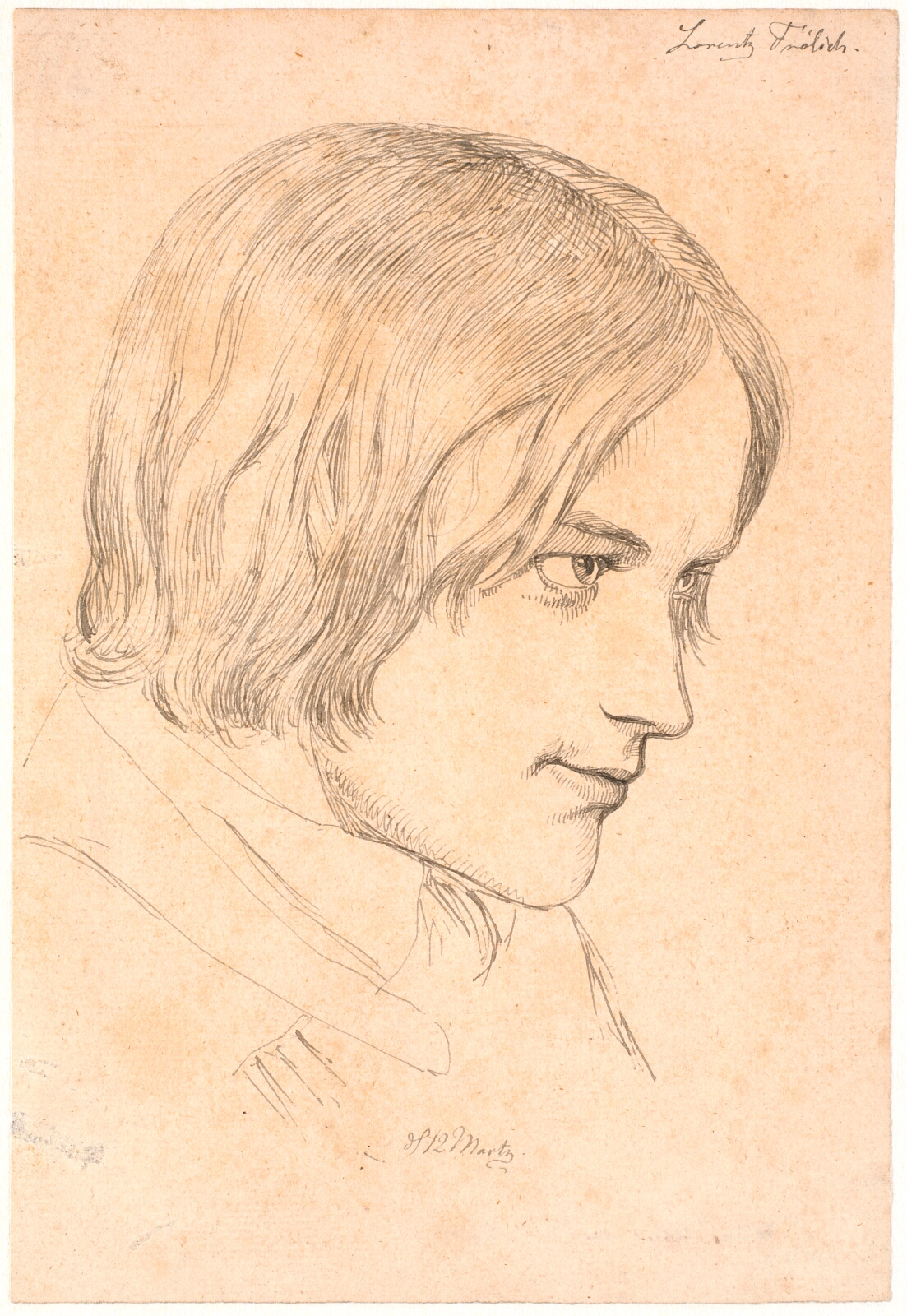 Johan Thomas Lundbye, Portræt af maleren Lorenz Frølich (1820-1908)