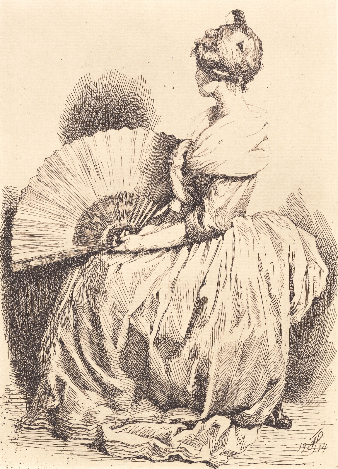 Frans Schwartz, Siddende dame med vifte