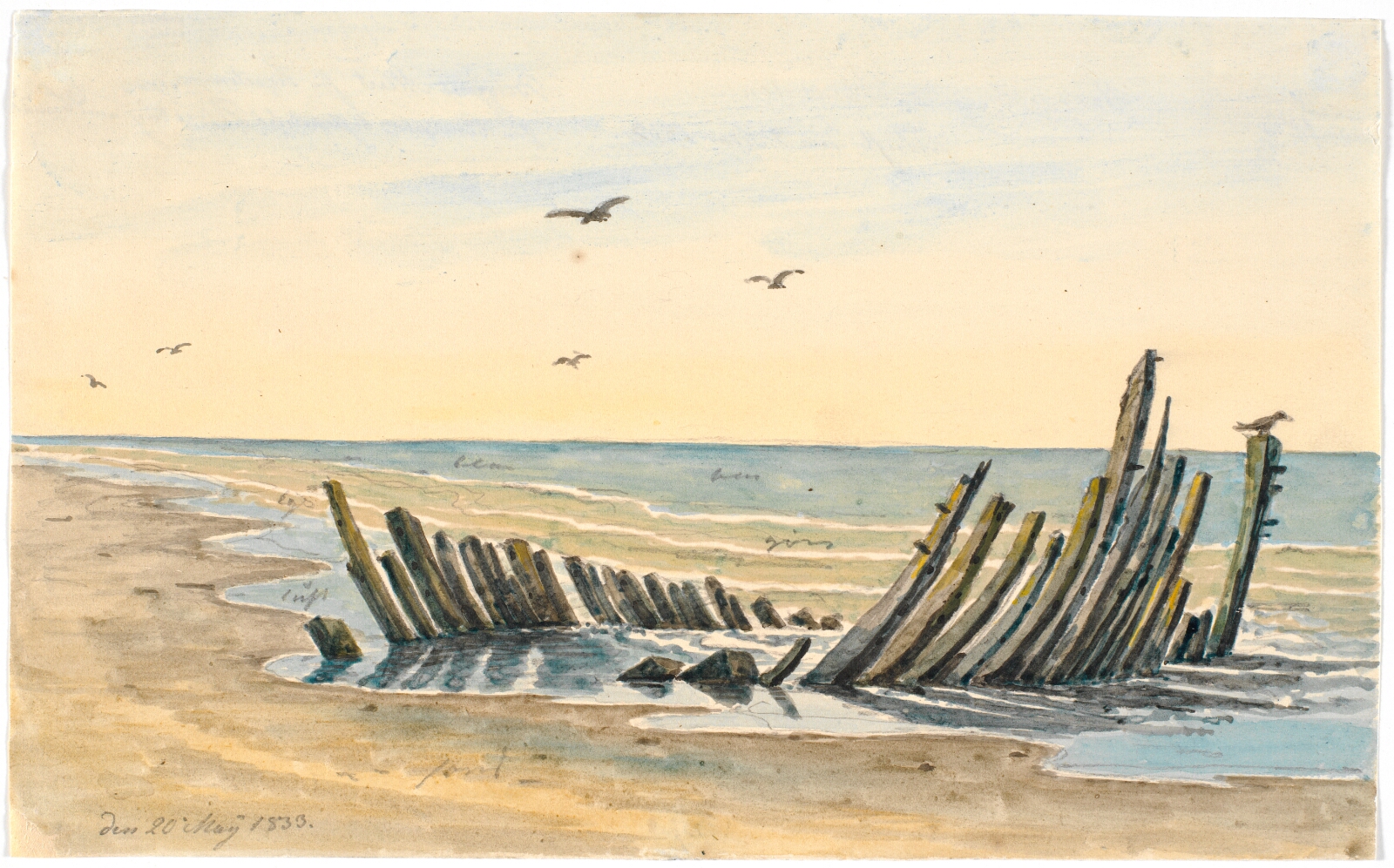 Martinus Rørbye, Vrag paa Nordstranden forliist den 9. Mai 1832