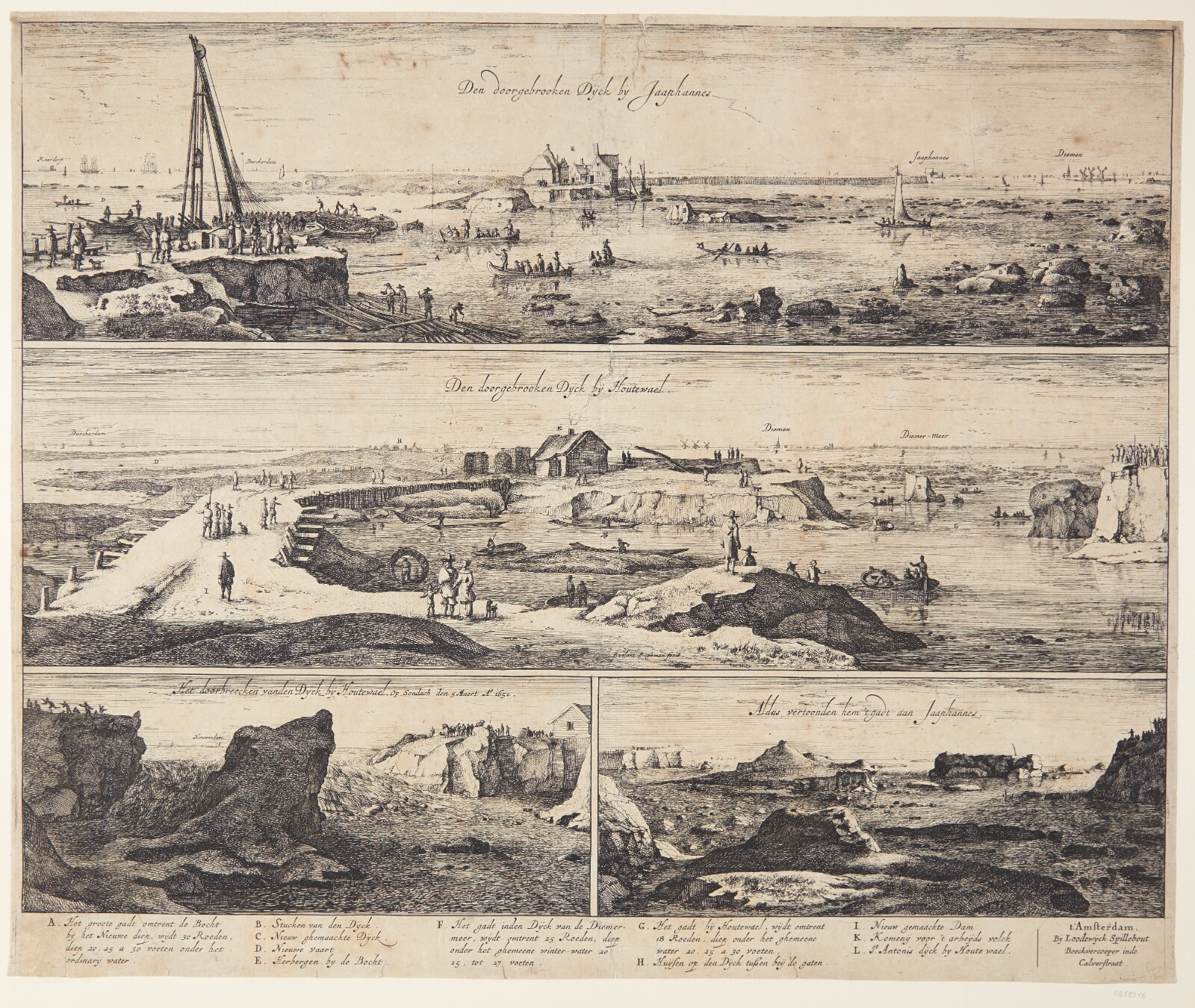 Roelant Roghman, Brud på dæmningen ved Amsterdam 1651