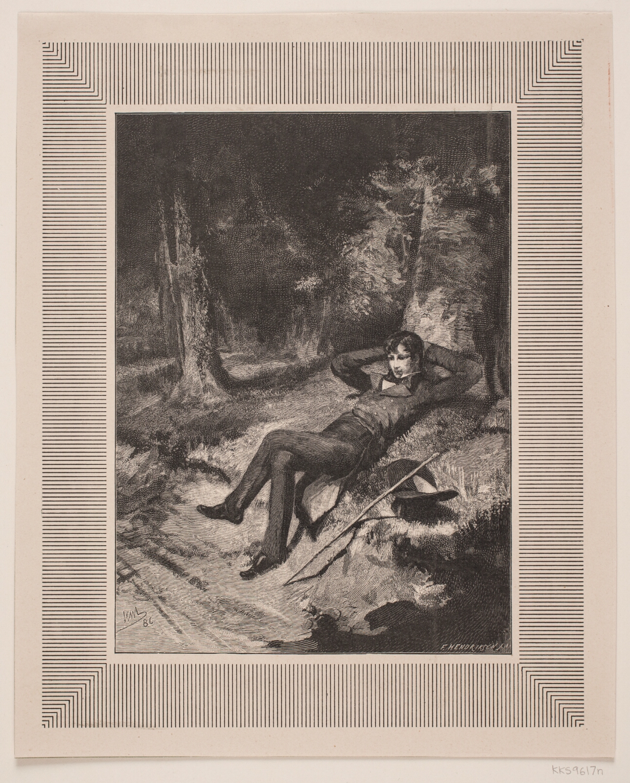 F. Hendriksen, Illustration til C. Hauch, "Den Elskede"