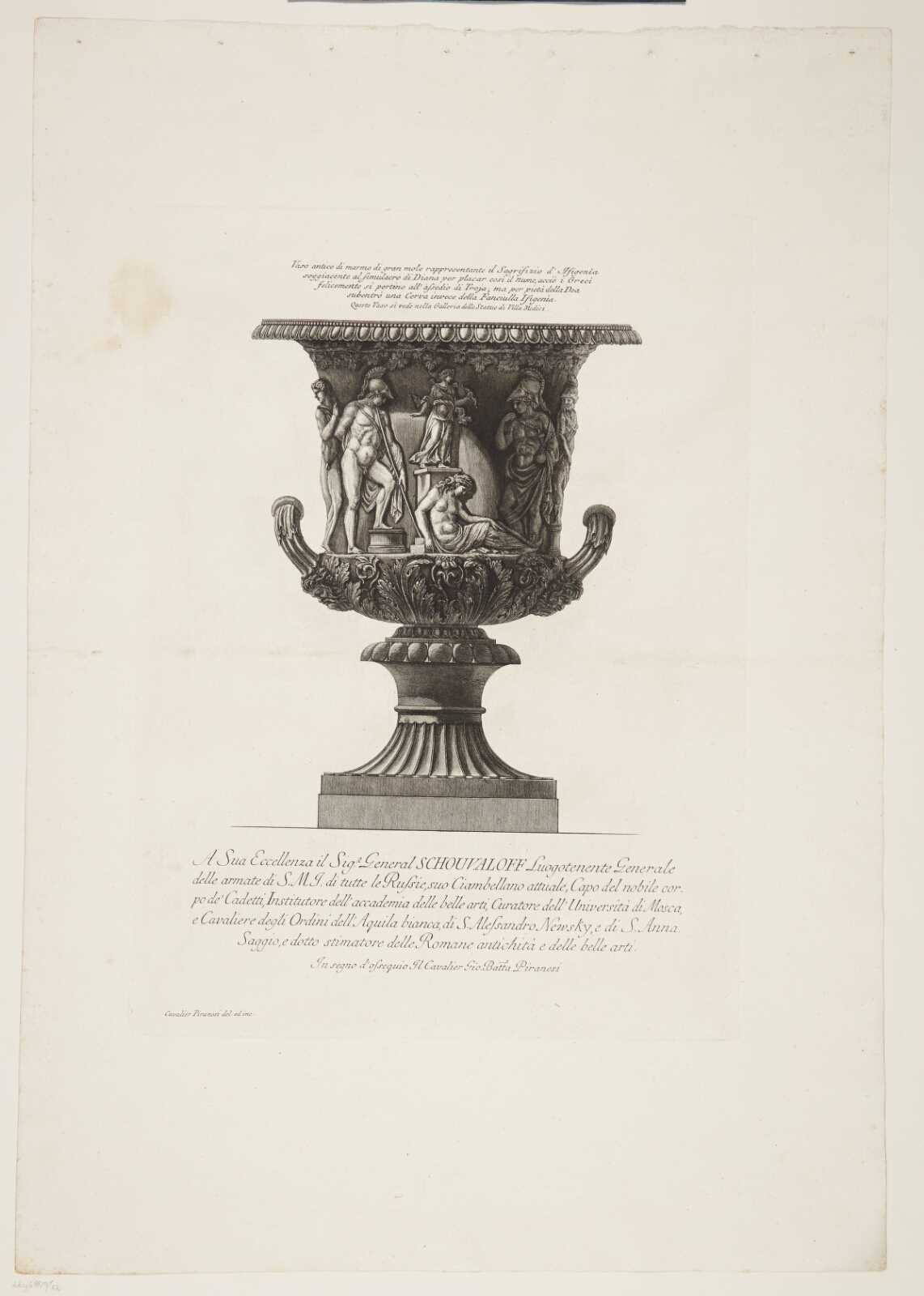 Giovanni Battista Piranesi, Stor marmorvase udsmykket med et relief forestillende ofringen af Iphigenia