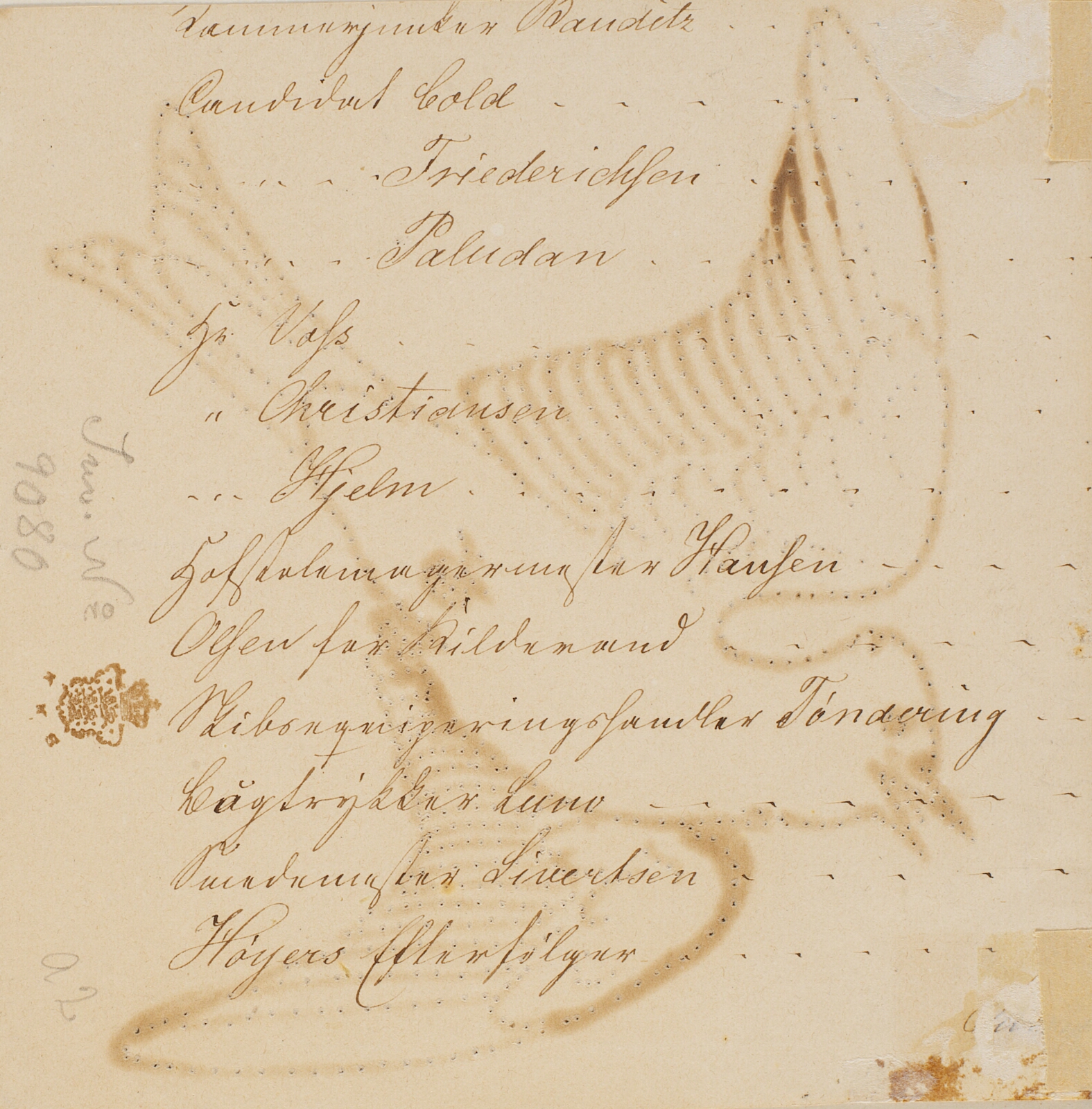 P.C. Skovgaard, Liste af navne