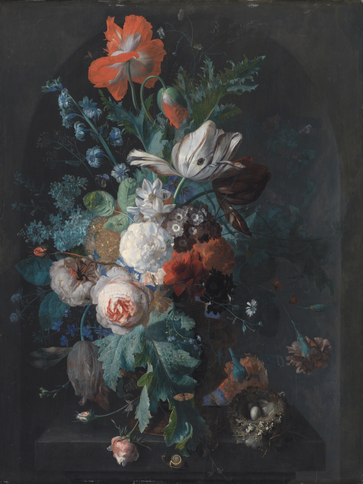 Jan van Huysum, Vase med blomster